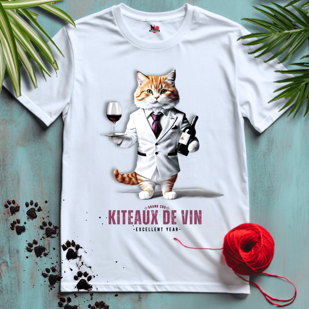 Printify T-Shirt White / XL KITEAUX-DE-VIN 🍷 WINE FLIGHT | Lifestyle Cats Collection