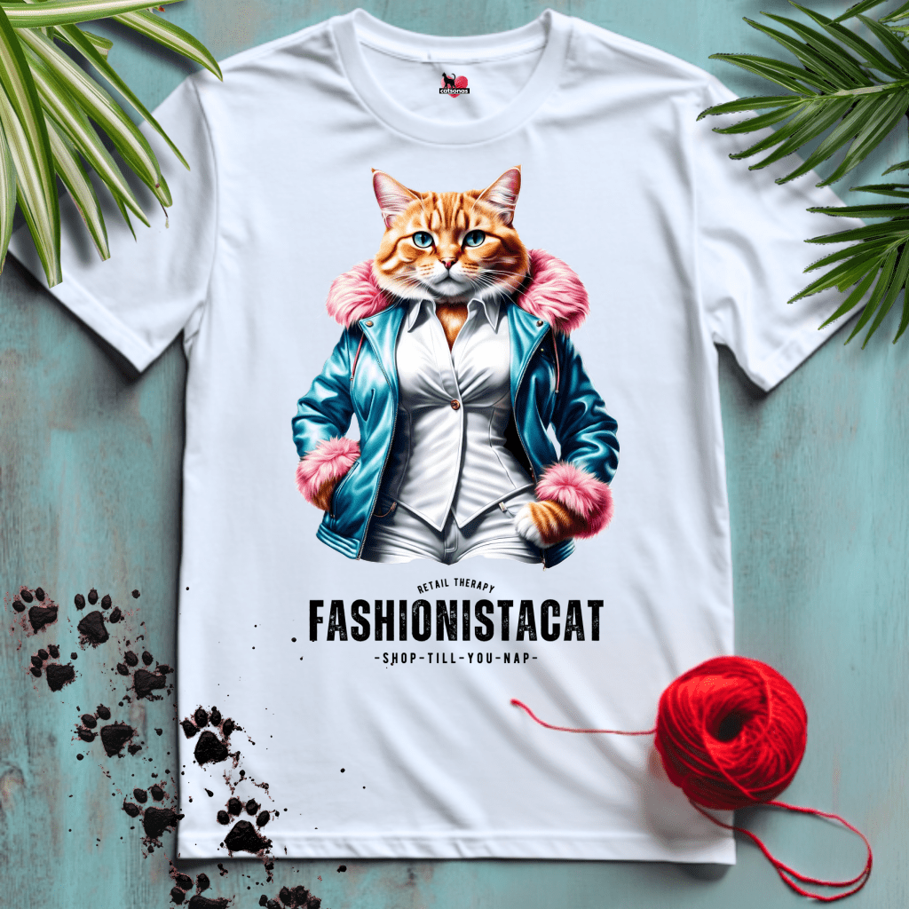 Printify T-Shirt White / XS FASHIONISTA 🛍️ CAT