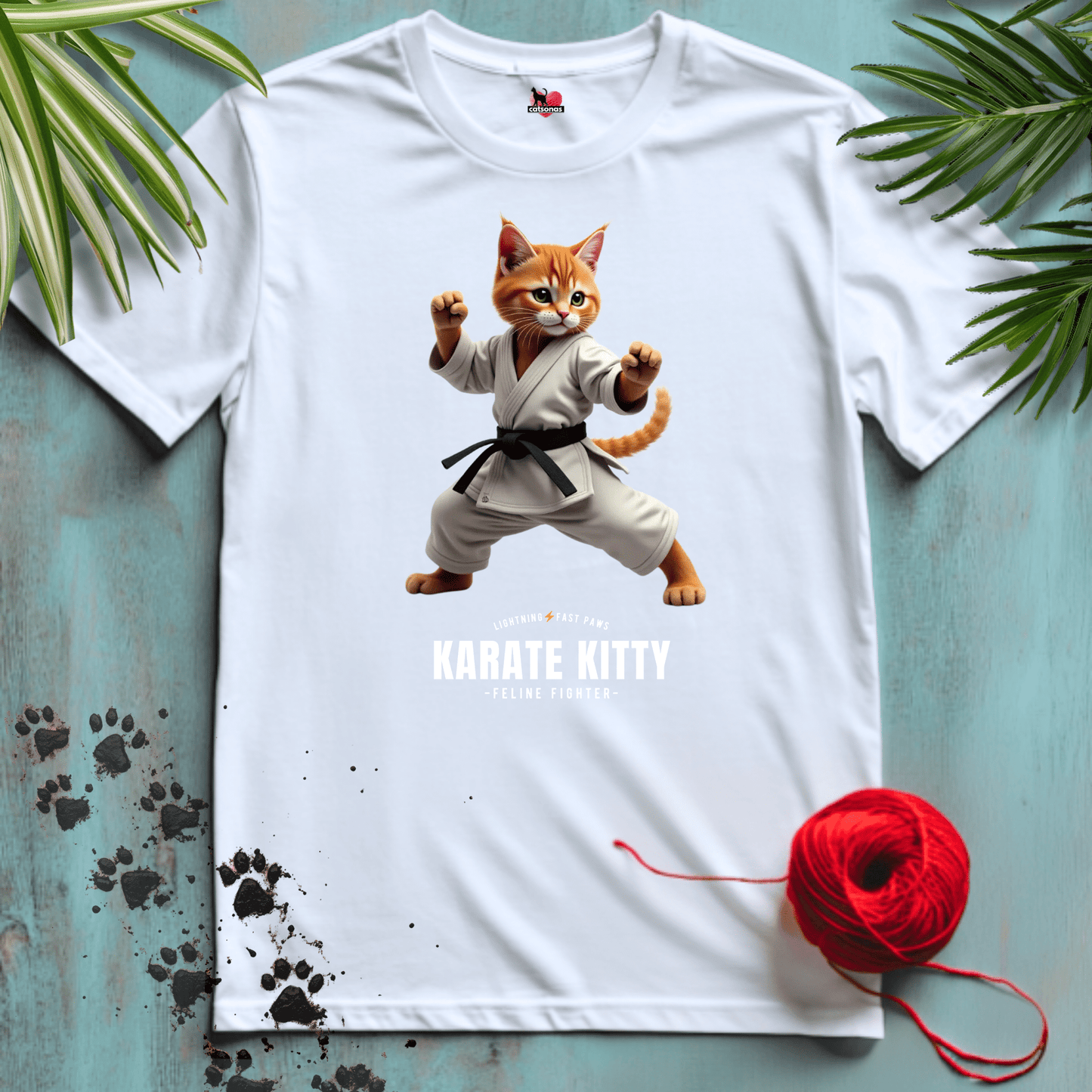 Printify T-Shirt White / XS KARATE🥋KITTY T-shirt