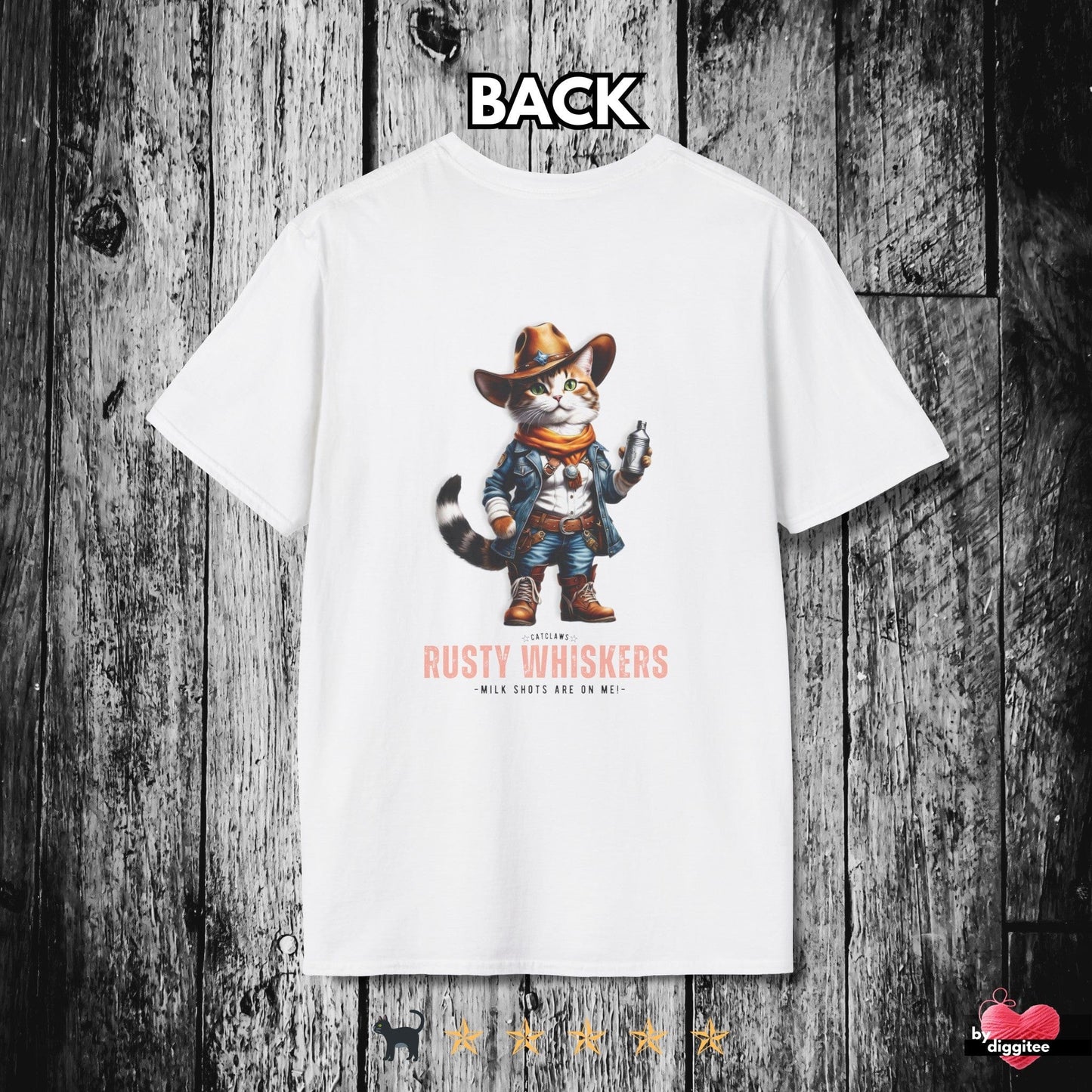 Printify T-Shirt White / XS RUSTY WHISKERS II 🤠 Back Print