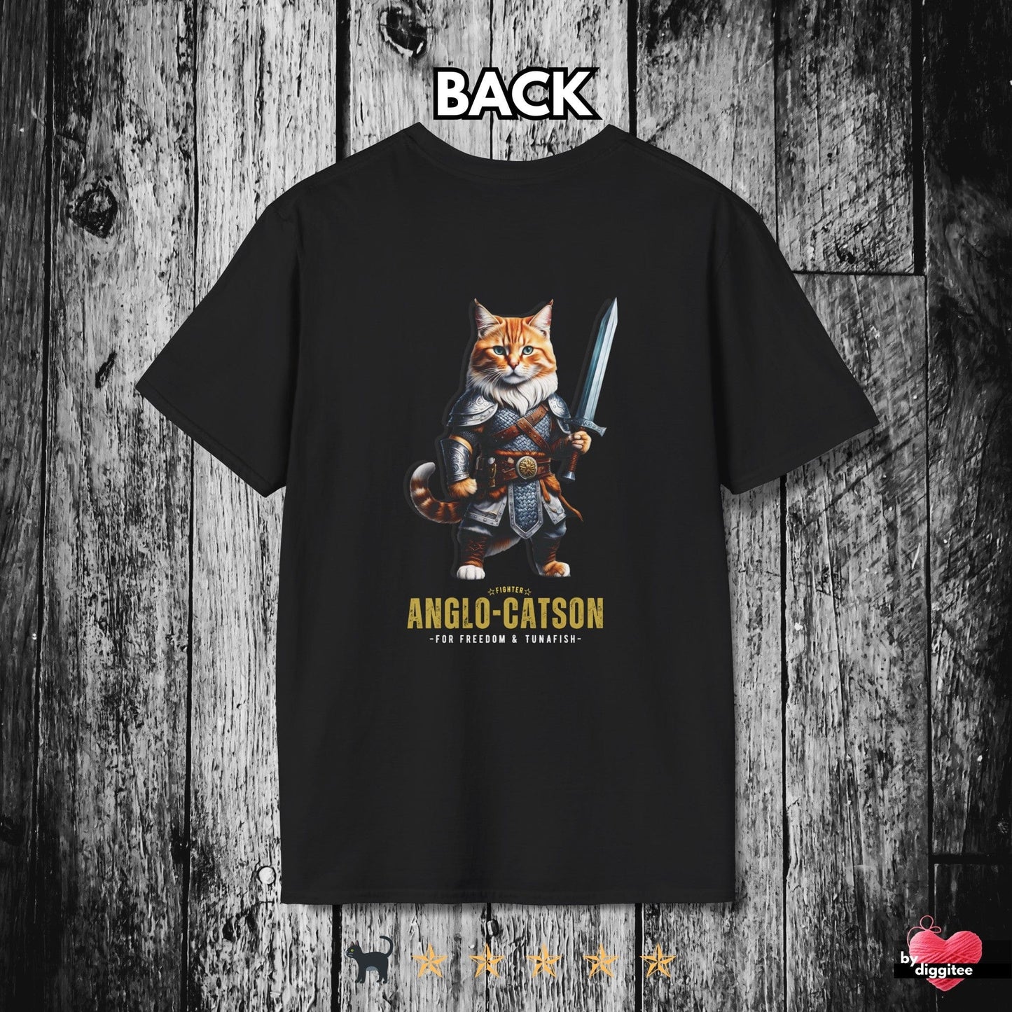 Printify T-Shirts Black / XS ANGLO CATSON II ๐ช BACK Print