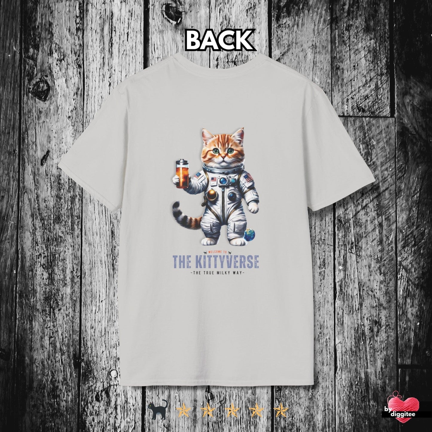 Printify T-Shirts Ice Grey / S KITTY VERSE II 🌎 BACK Print