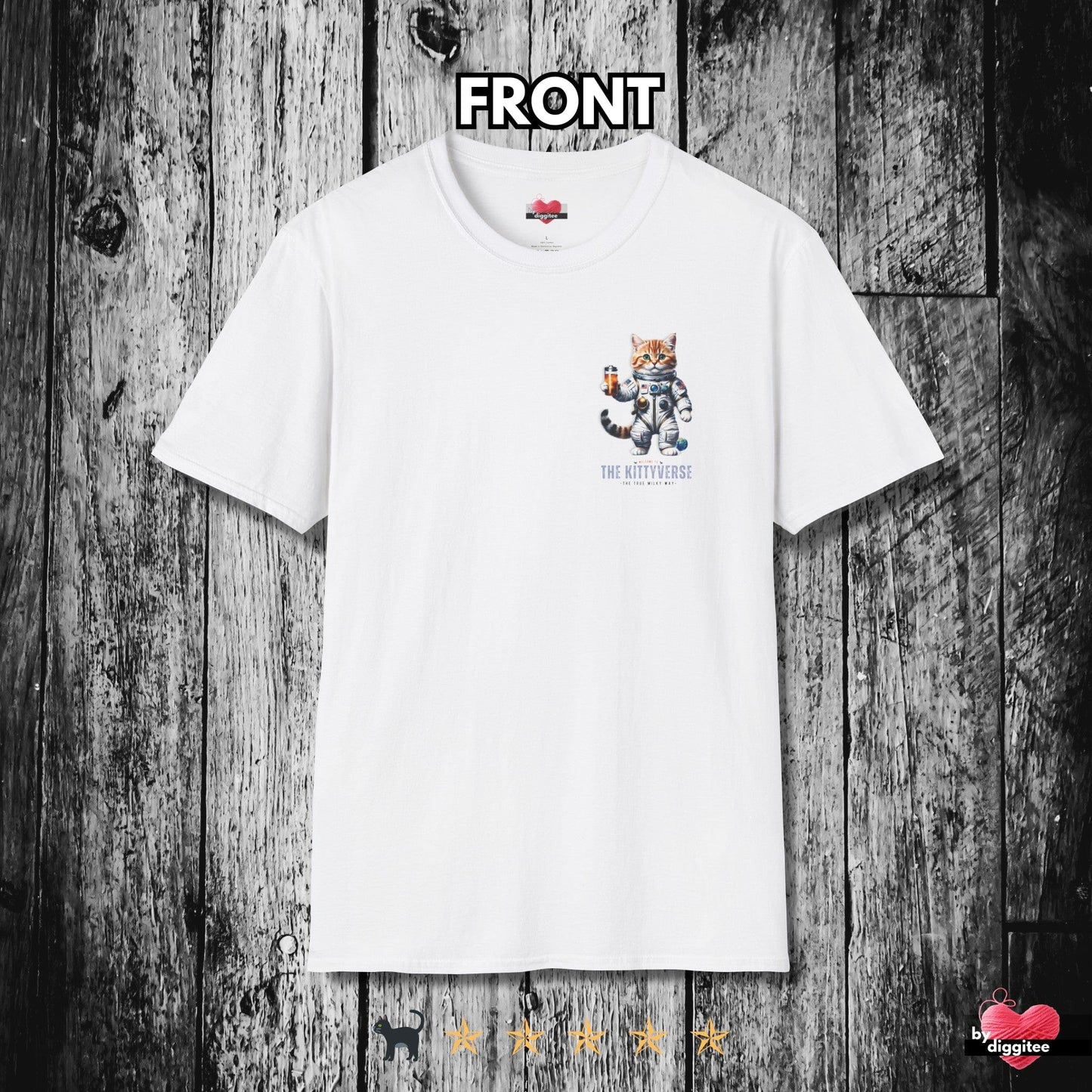 Printify T-Shirts KITTY VERSE II 🌎 BACK Print