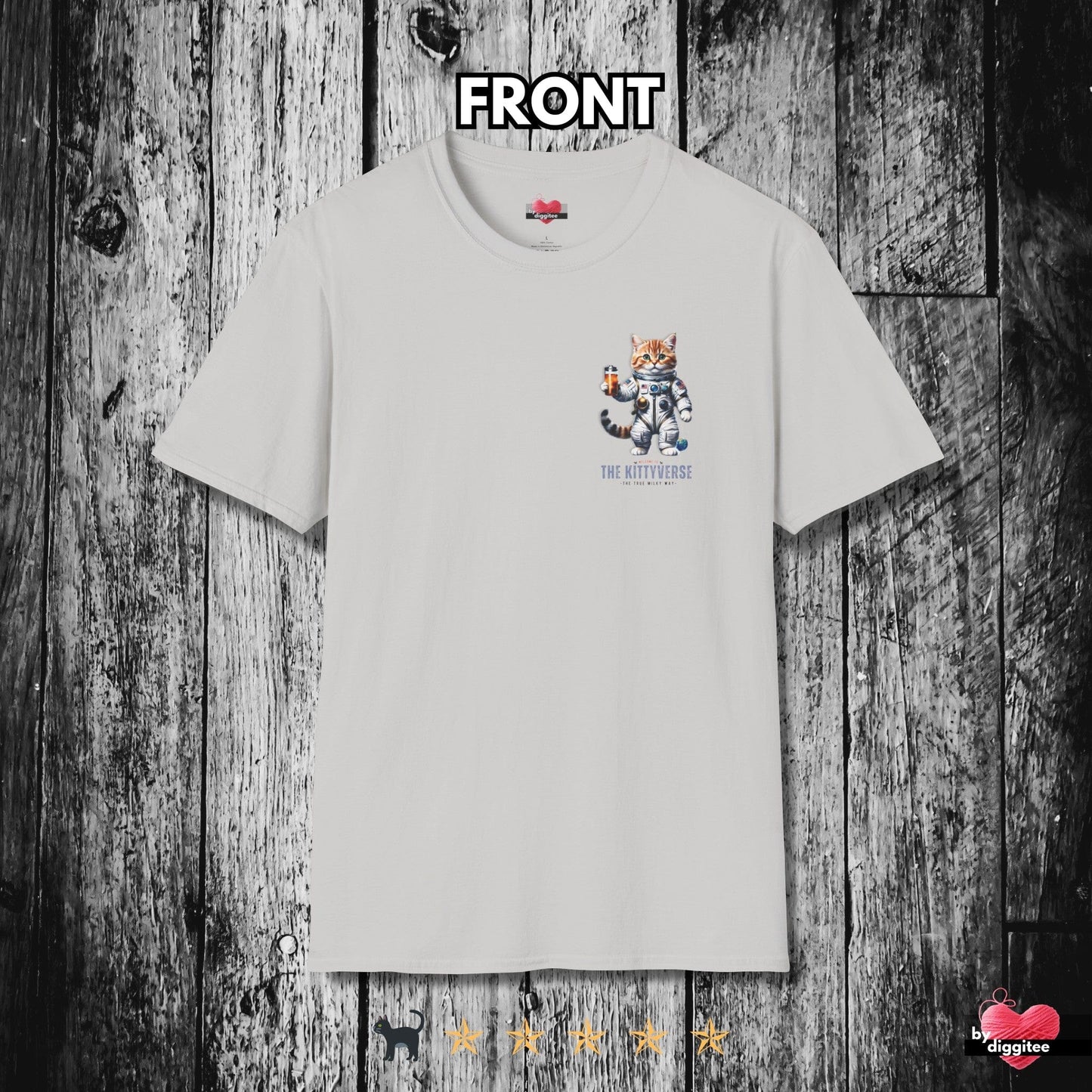 Printify T-Shirts KITTY VERSE II 🌎 BACK Print