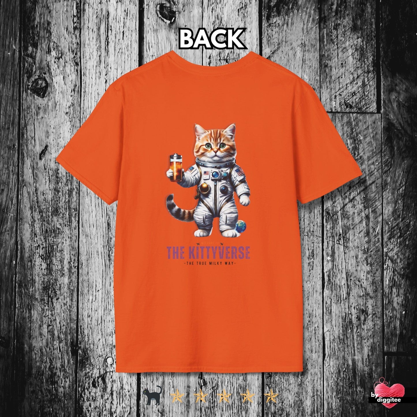 Printify T-Shirts Orange / S KITTY VERSE II 🌎 BACK Print