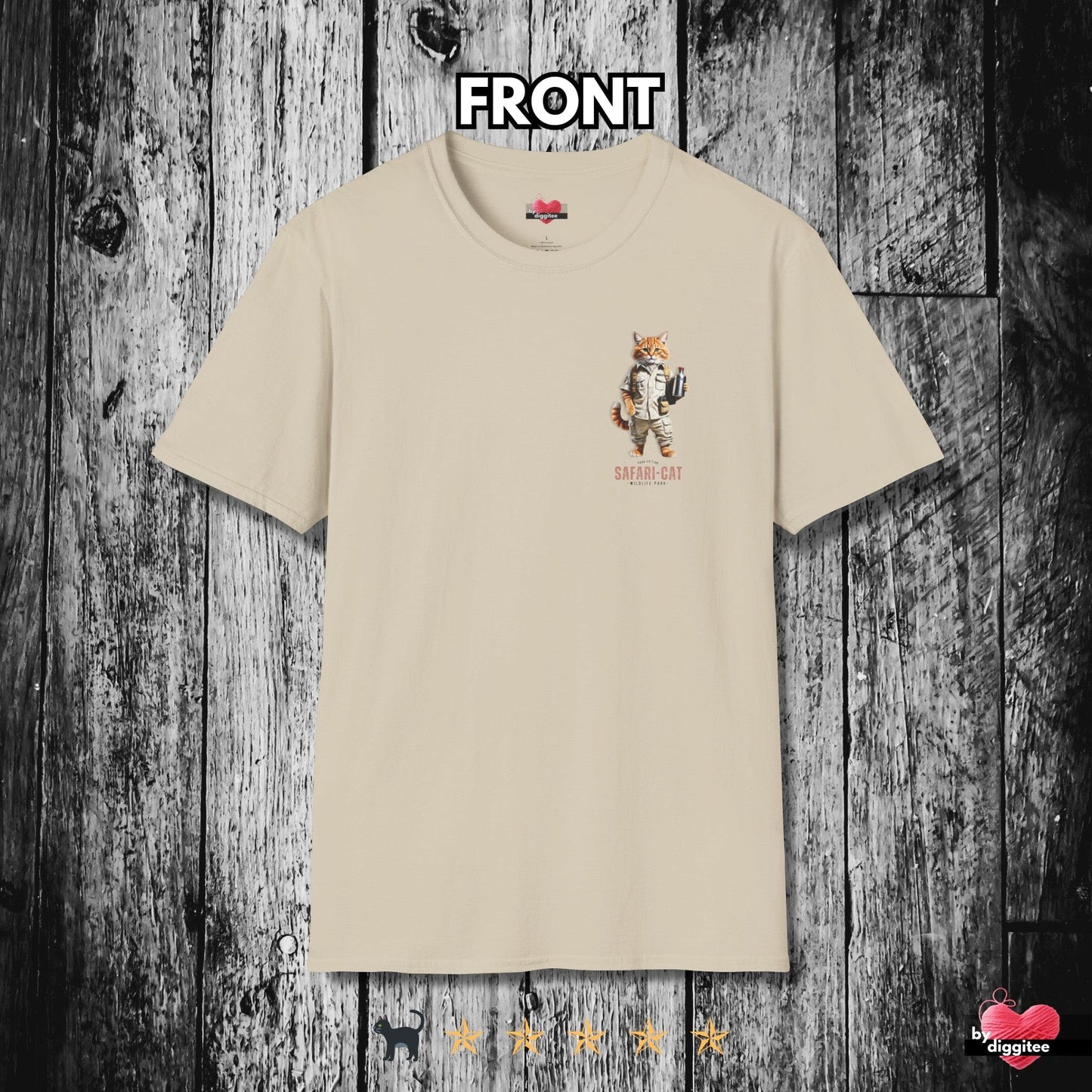 Printify T-Shirts SAFARI CAT II ๐ฏ Back Print