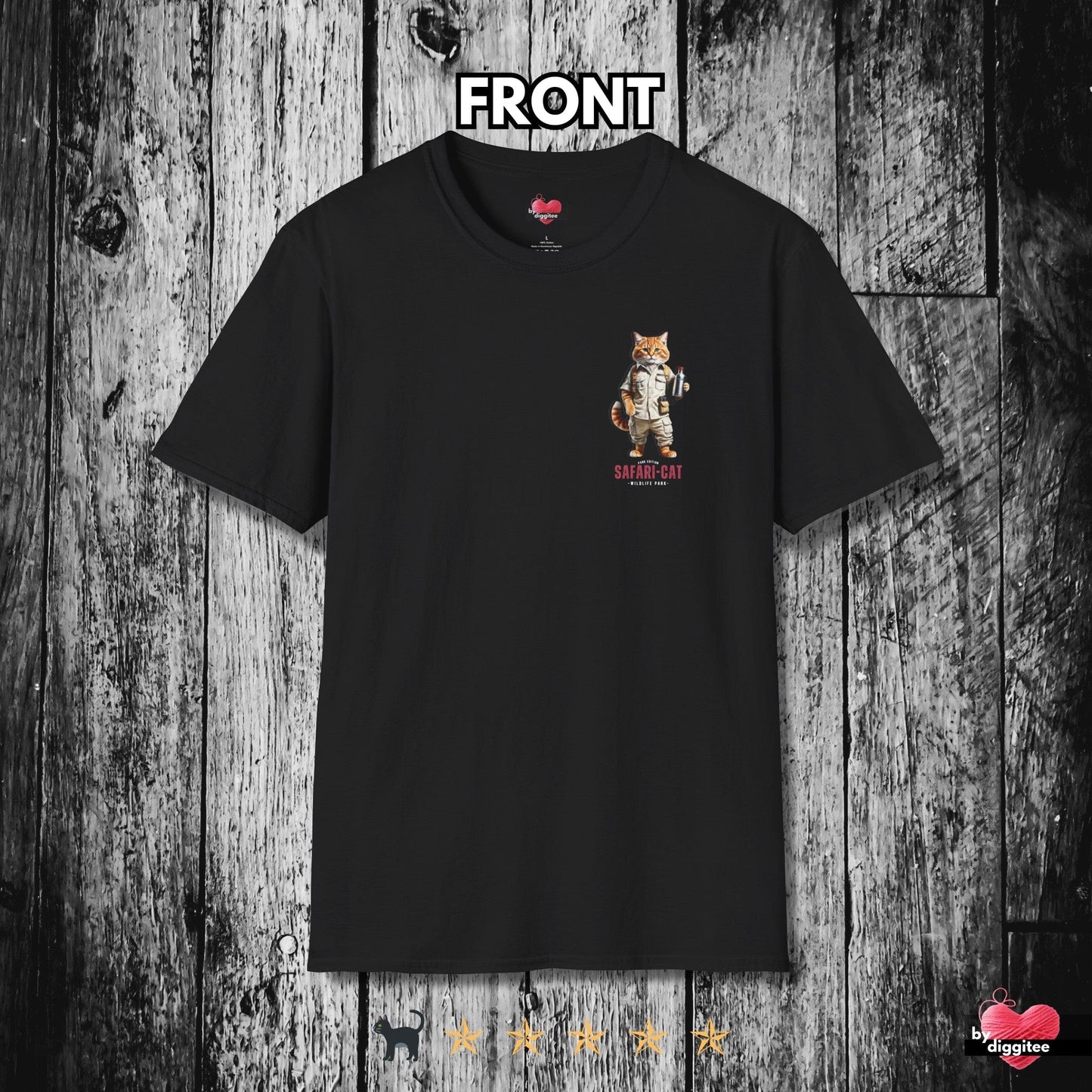 Printify T-Shirts SAFARI CAT II ๐ฏ Back Print