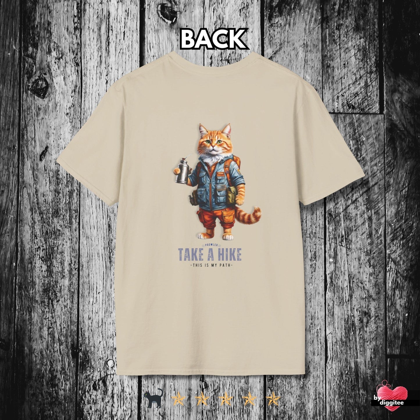Printify T-Shirts Sand / S TAKE A HIKE II ๐ผ BACK Print