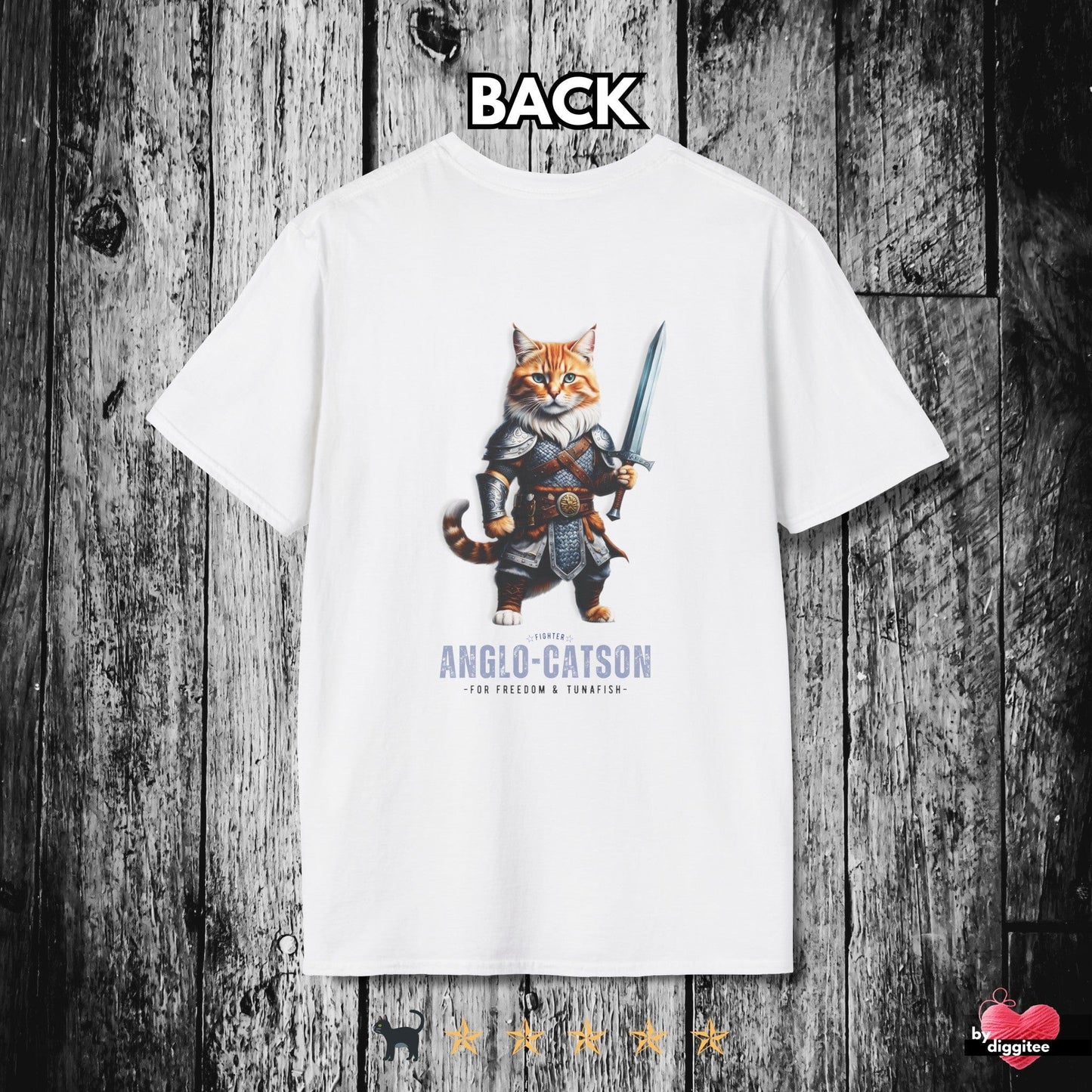 Printify T-Shirts White / XS ANGLO CATSON II ๐ช BACK Print