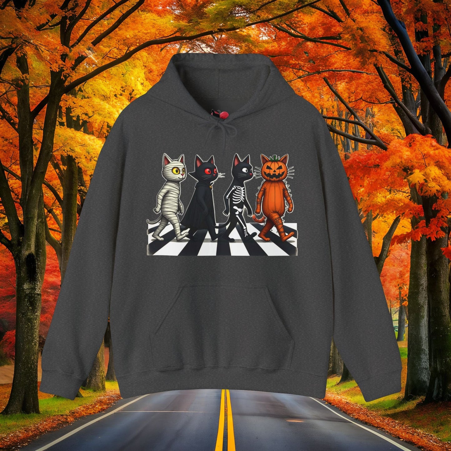 Printify Hoodie Dark Heather / S TABBY ROAD 👻 SPOOKY Season 🎃 Hoodie