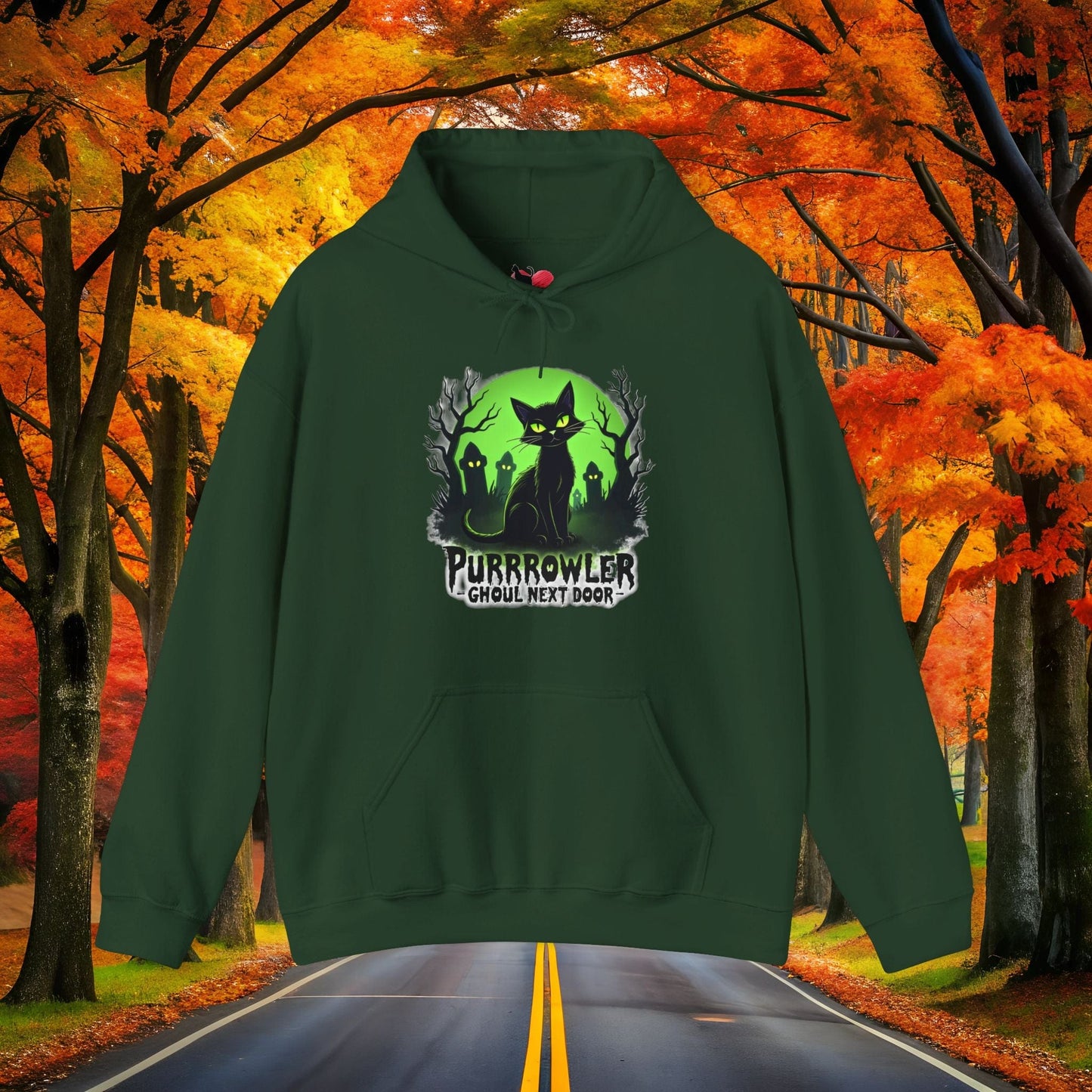 Printify Hoodie Forest Green / S GHOUL NEXT DOOR 👻 SPOOKY Season 🎃 Hoodie