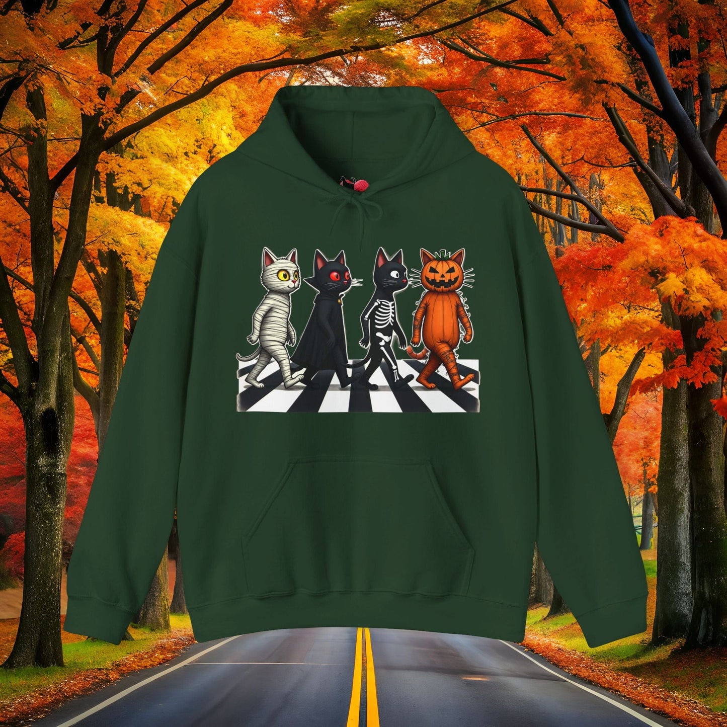 Printify Hoodie Forest Green / S TABBY ROAD 👻 SPOOKY Season 🎃 Hoodie