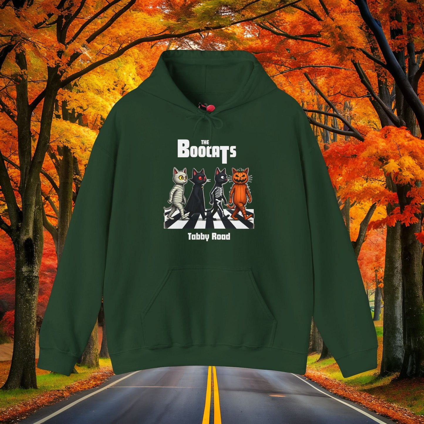 Printify Hoodie Forest Green / S The BOOCATS 👻 SPOOKY Season 🎃 Hoodie