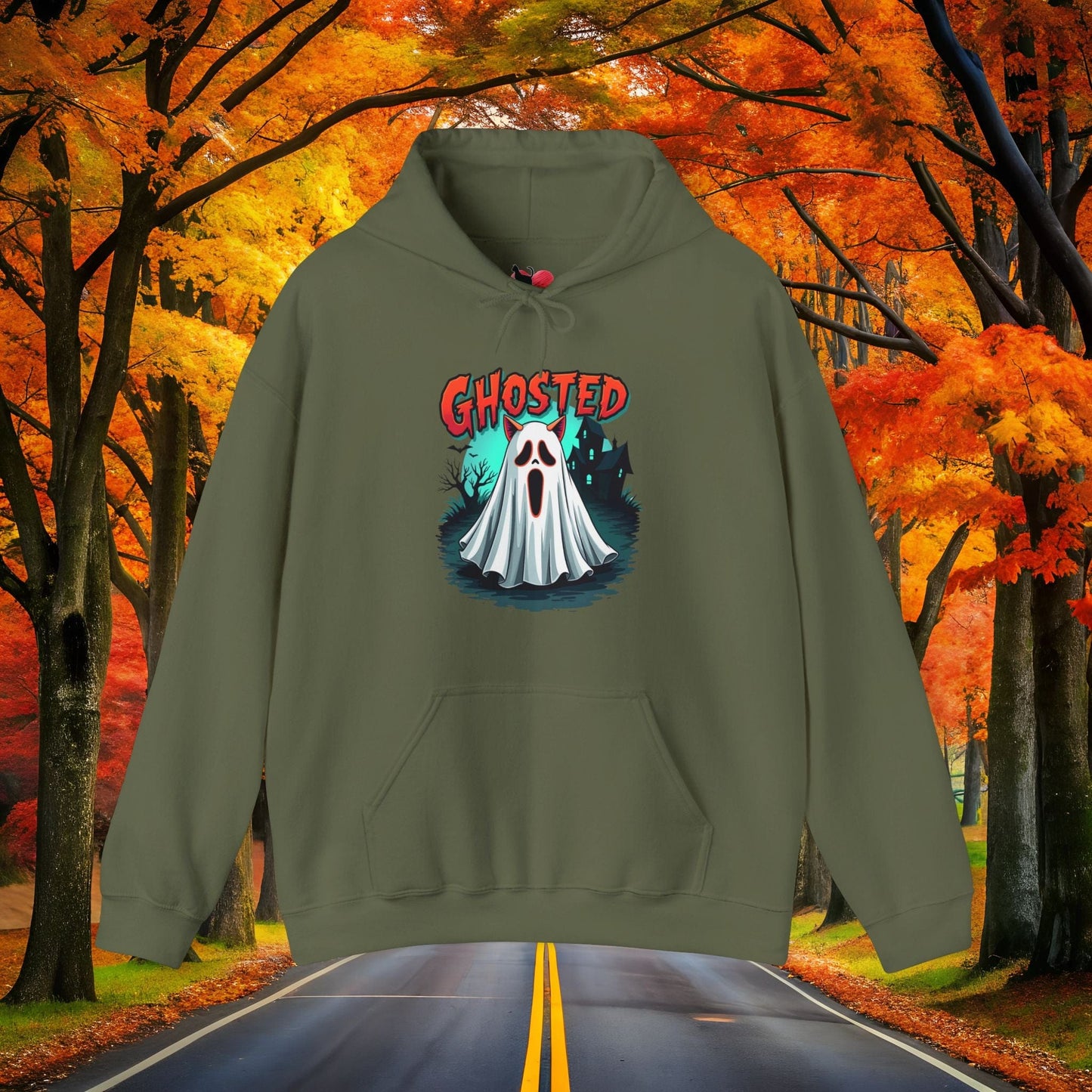 Printify Hoodie Military Green / S GHOSTED 👻 SPOOKY Season 🎃 Hoodie