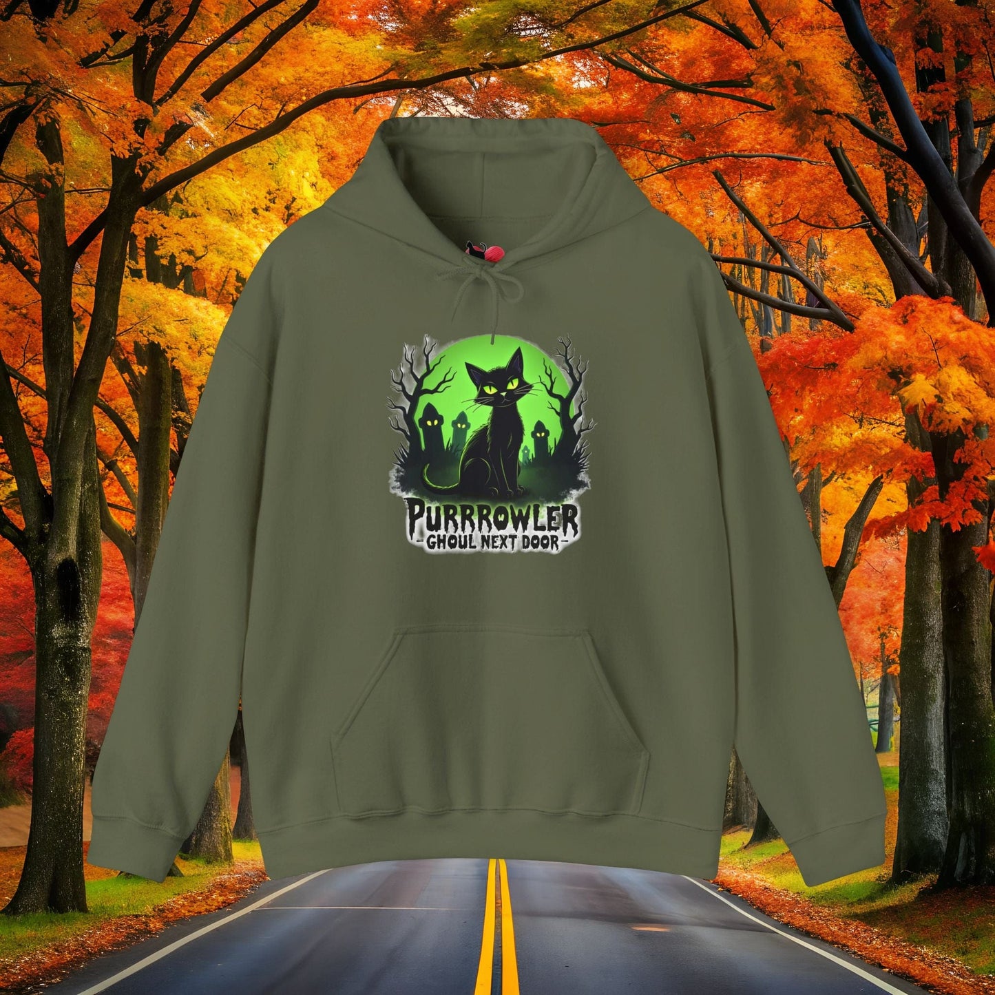 Printify Hoodie Military Green / S GHOUL NEXT DOOR 👻 SPOOKY Season 🎃 Hoodie