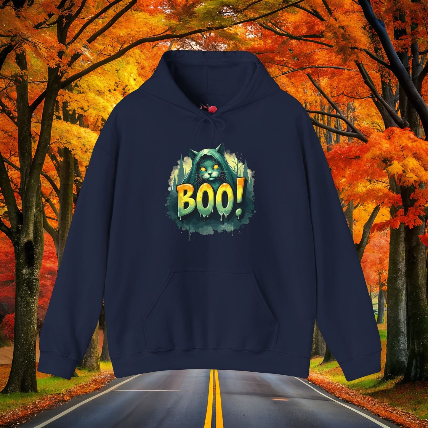 Printify Hoodie Navy / S BOO! 👻 SPOOKY Season 🎃 Hoodie