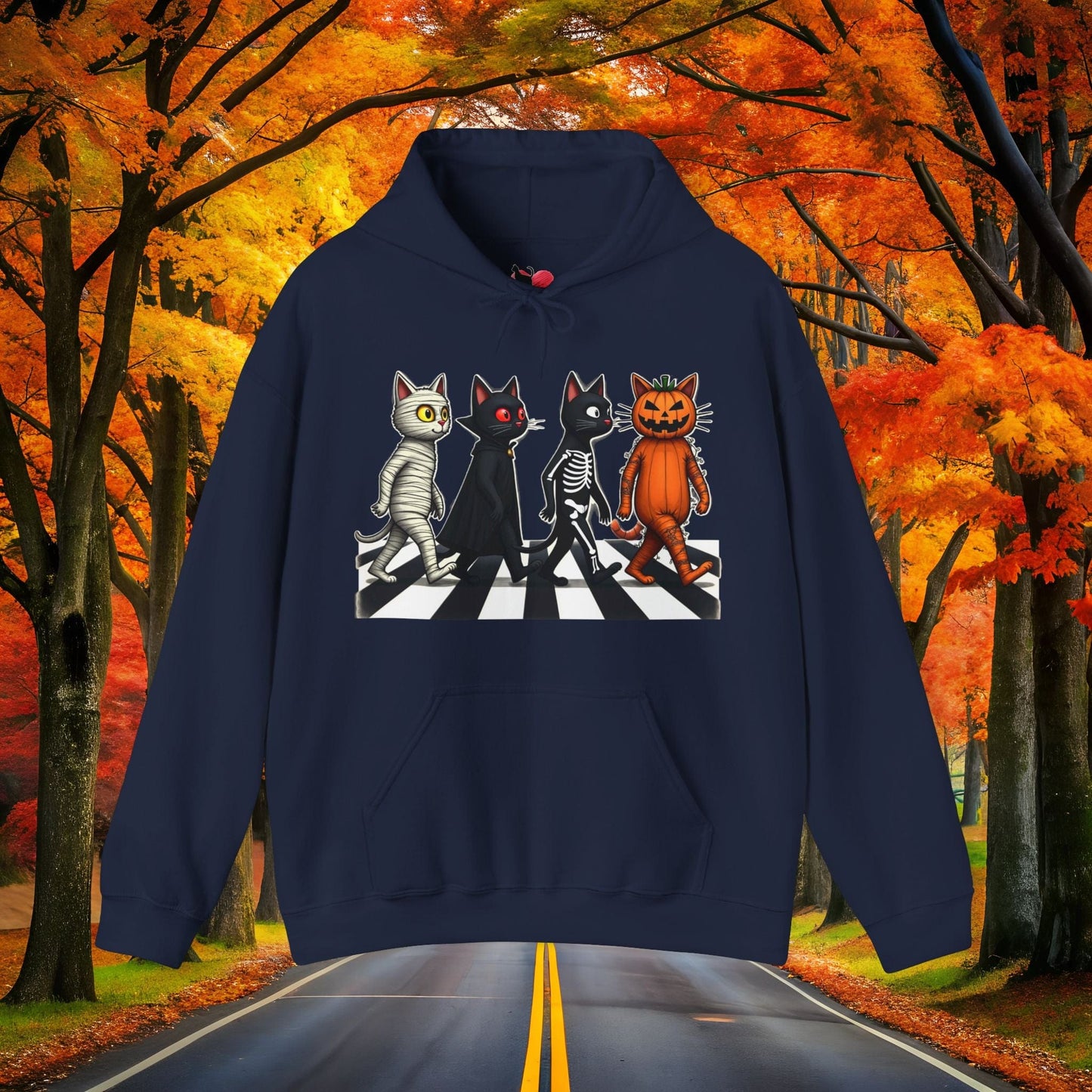 Printify Hoodie Navy / S TABBY ROAD 👻 SPOOKY Season 🎃 Hoodie