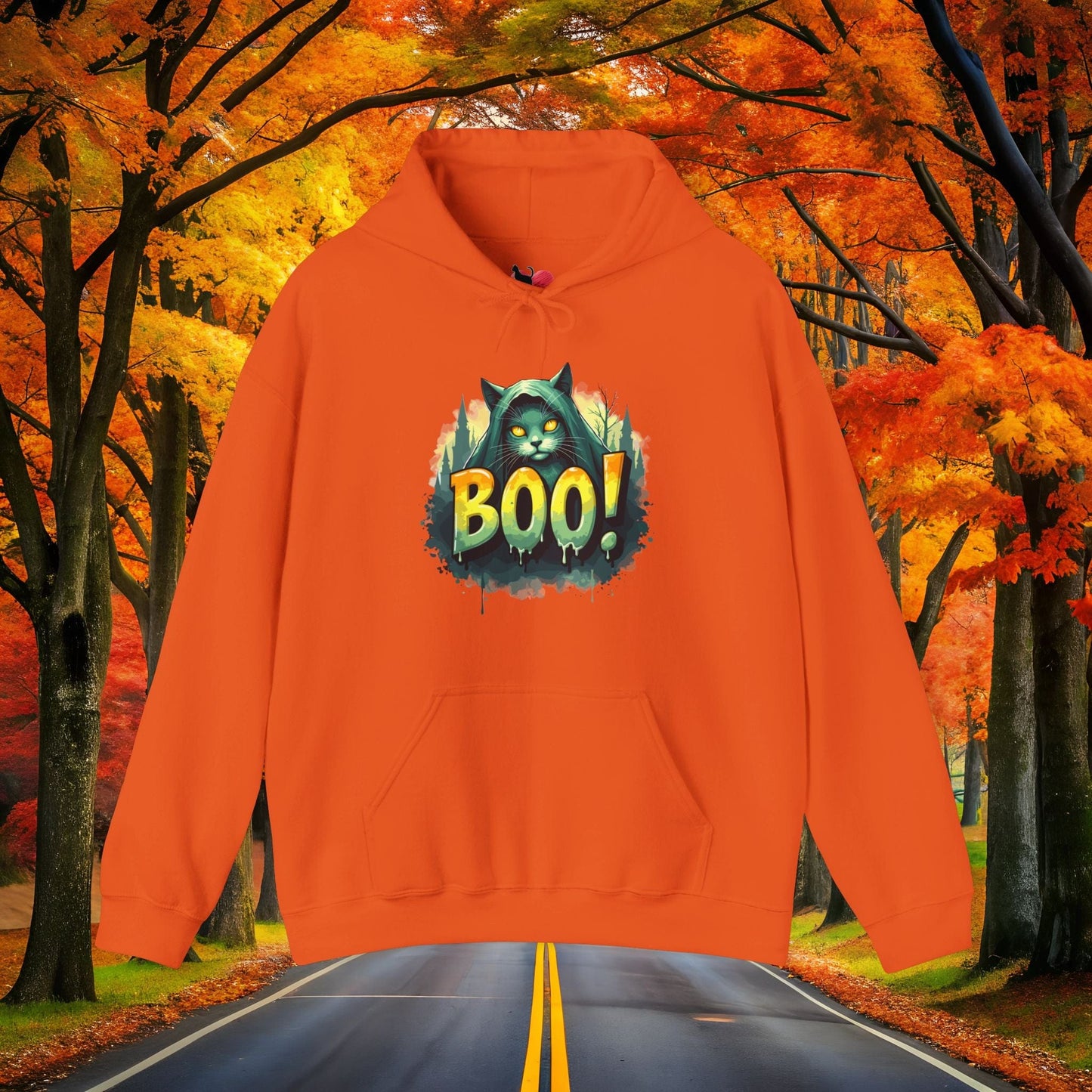 Printify Hoodie Orange / S BOO! 👻 SPOOKY Season 🎃 Hoodie