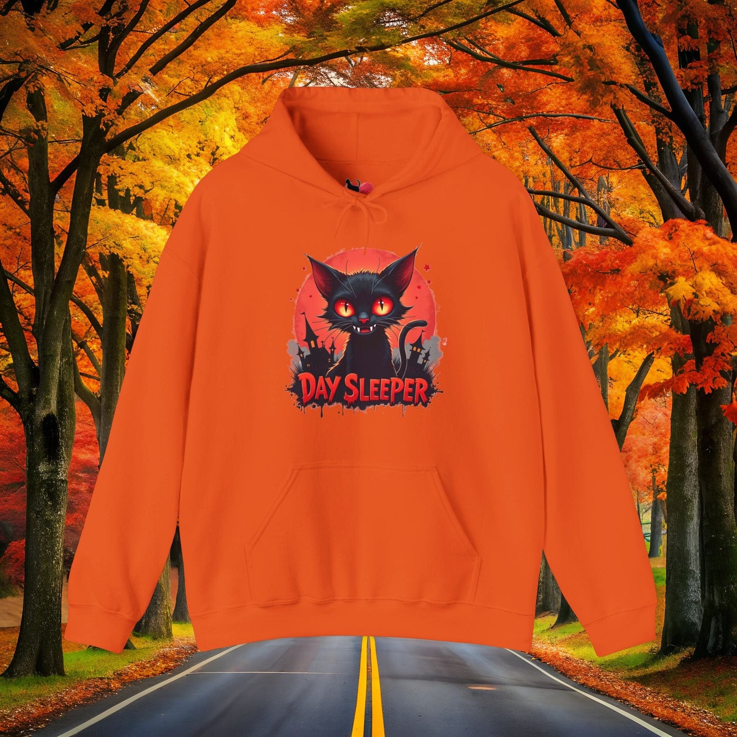 Printify Hoodie Orange / S DAY SLEEPER 👻 SPOOKY Season 🎃 Hoodie