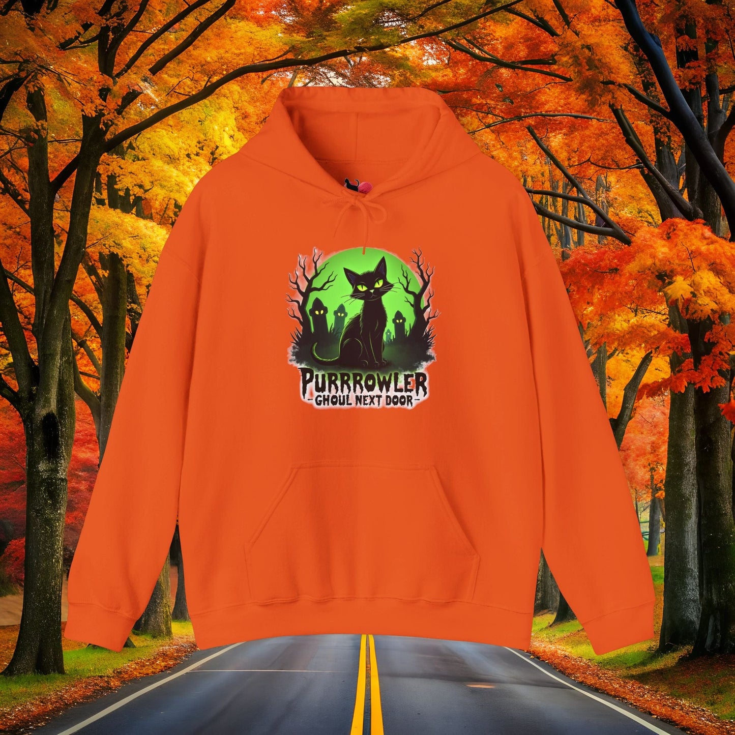 Printify Hoodie Orange / S GHOUL NEXT DOOR 👻 SPOOKY Season 🎃 Hoodie