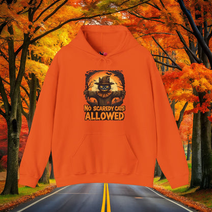 Printify Hoodie Orange / S NO SCAREDY CATS 👻  SPOOKY Season 🎃 Hoodie