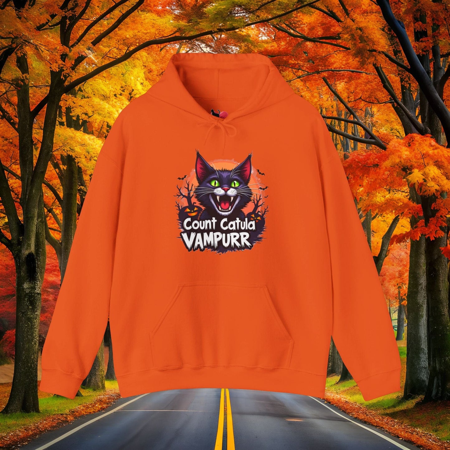 Printify Hoodie Orange / S VAMPURR 👻 SPOOKY Season 🎃 Hoodie