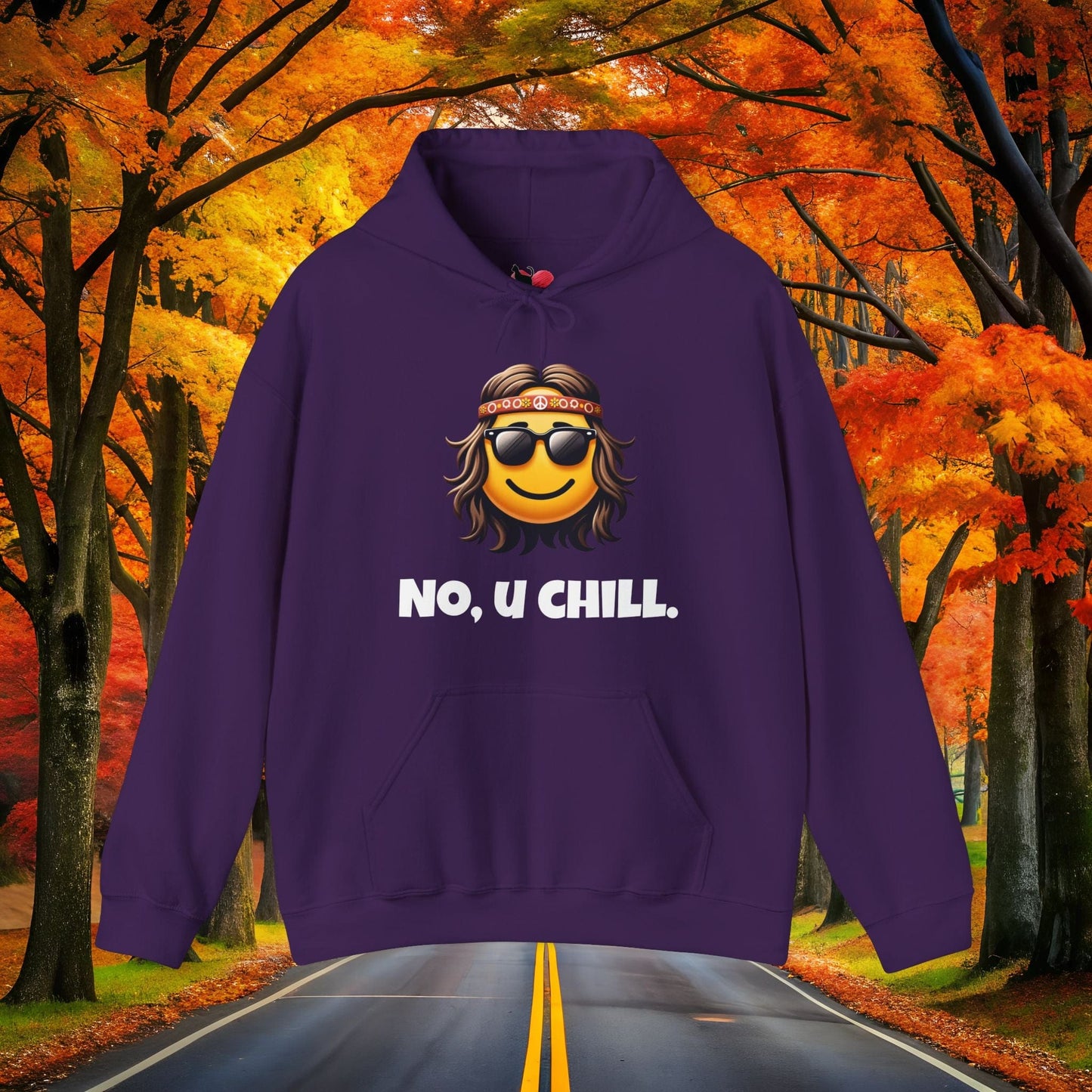 Printify Hoodie Purple / S Chill Vibes 😎 NO U CHILL | Hoodie