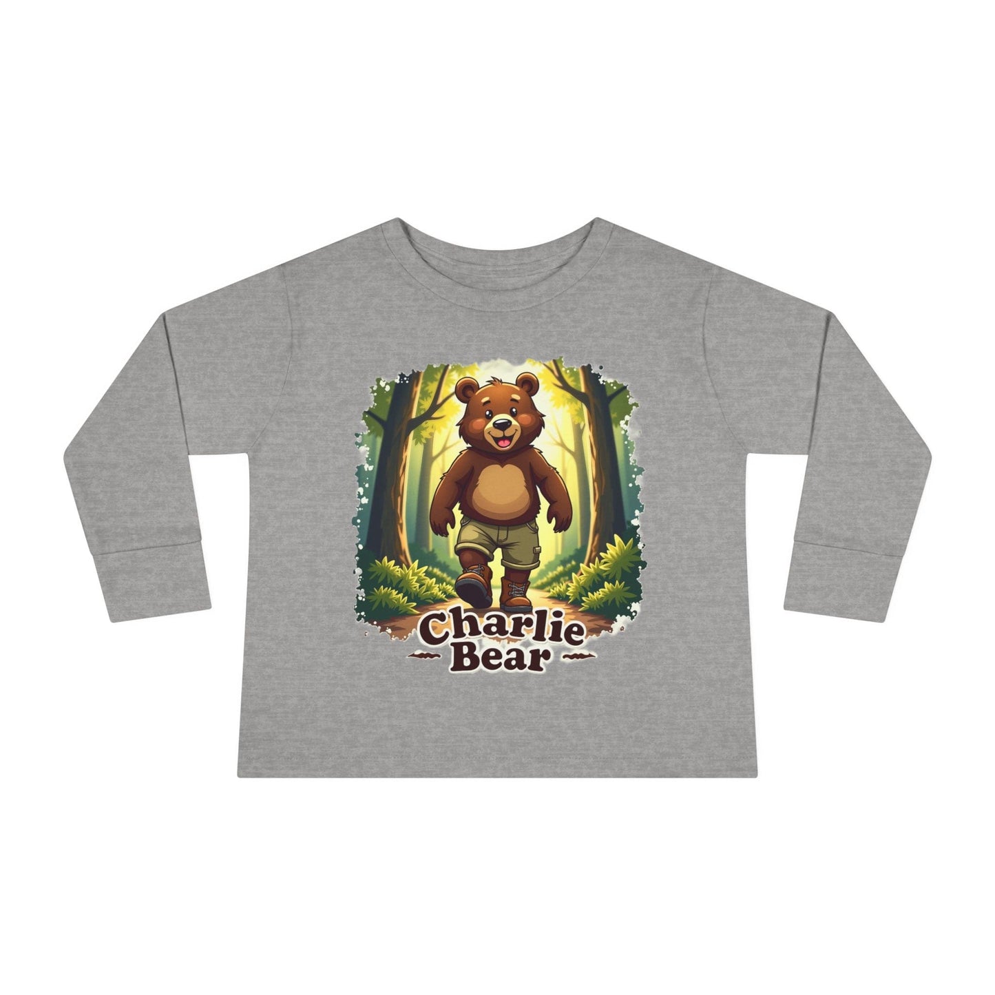 Printify Kids clothes Heather / 2T Charlie Bear 🐻 Toddler Long Sleeve Tee