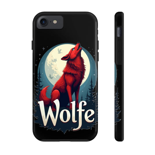 Printify Phone Case iPhone 7, iPhone 8, iPhone SE Red Wolf 🐺 Tough Phone Case