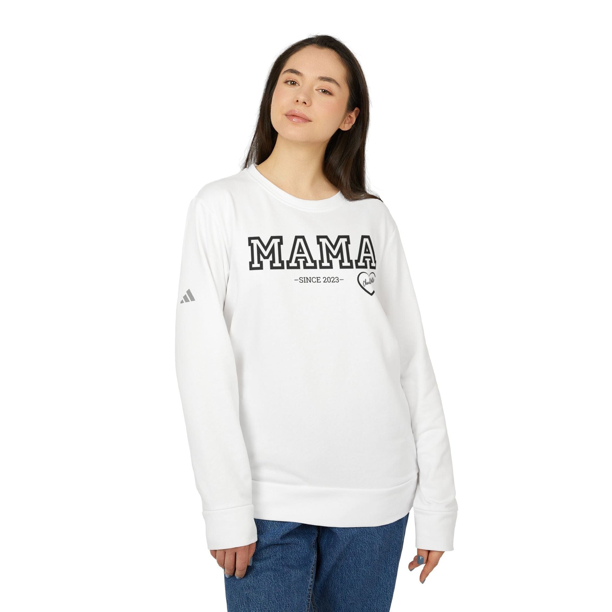 Printify Sweatshirt adidas MAMA Unisex Fleece Crewneck Sweatshirt