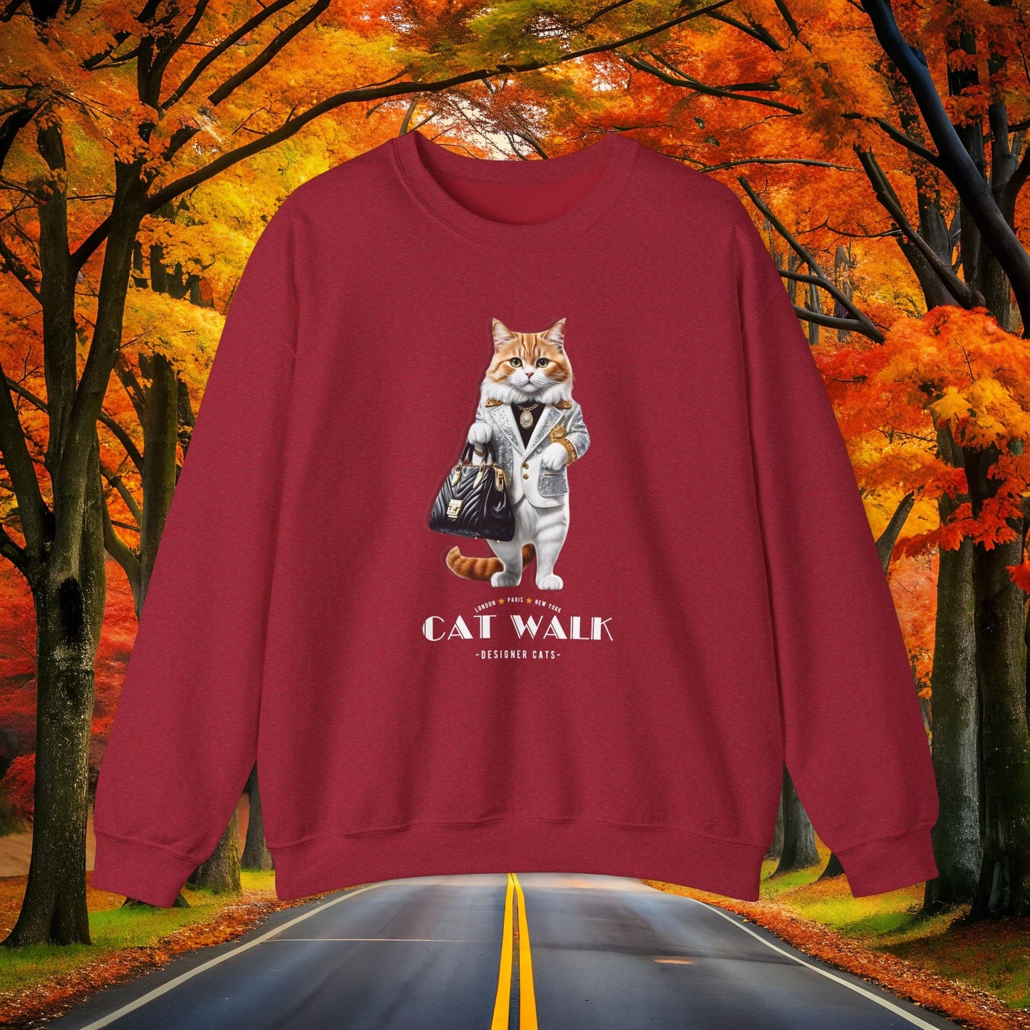 Printify Sweatshirt S / Antique Cherry Red CATWALK 🛍️ Lifestyle Crewneck