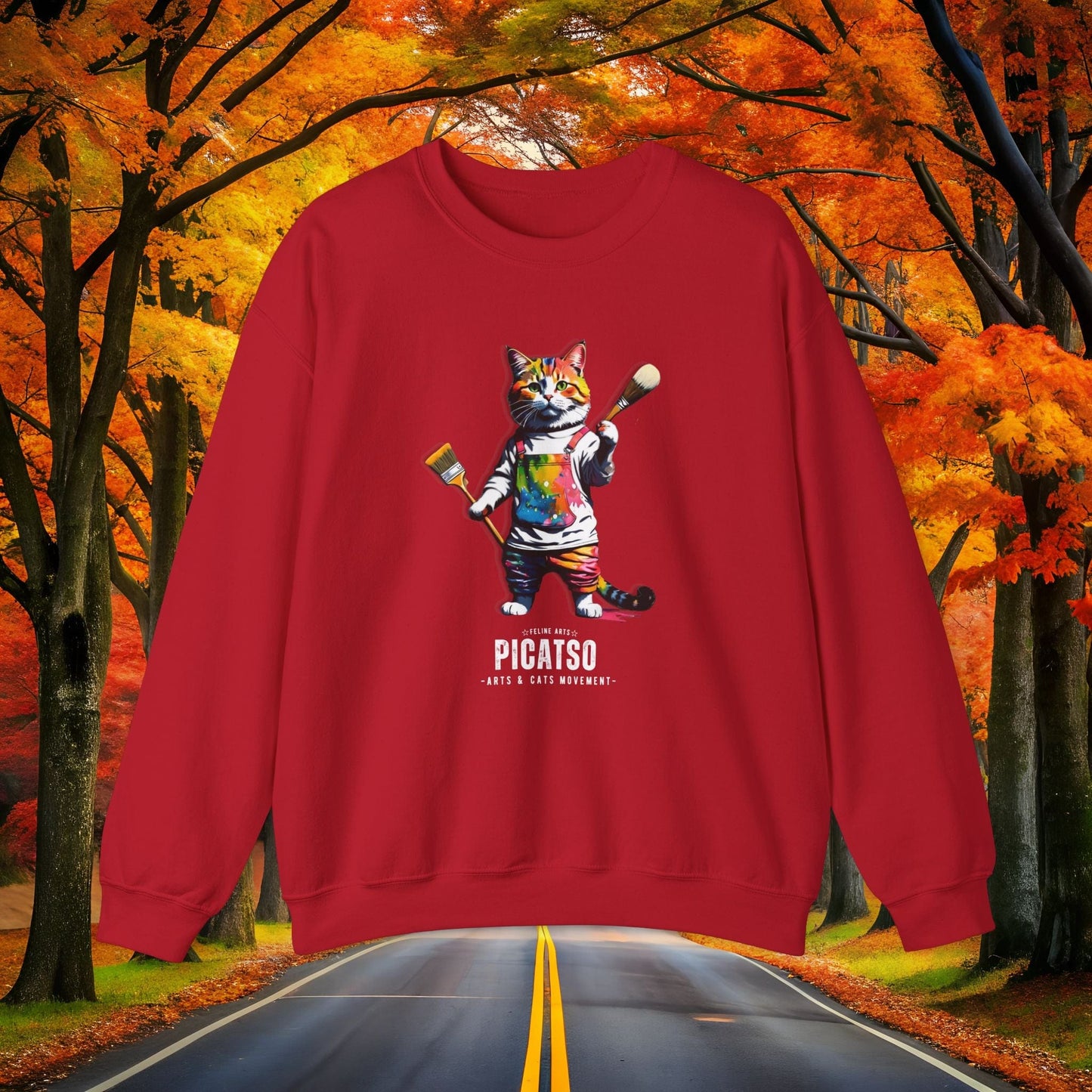 Printify Sweatshirt S / Antique Cherry Red PICATSO 🎨 DEEP SHADES Fall Crewneck