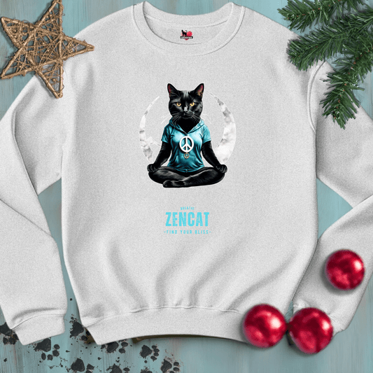 Printify Sweatshirt S / Ash YOGI-CAT ☮️ Crewneck Swetshirt