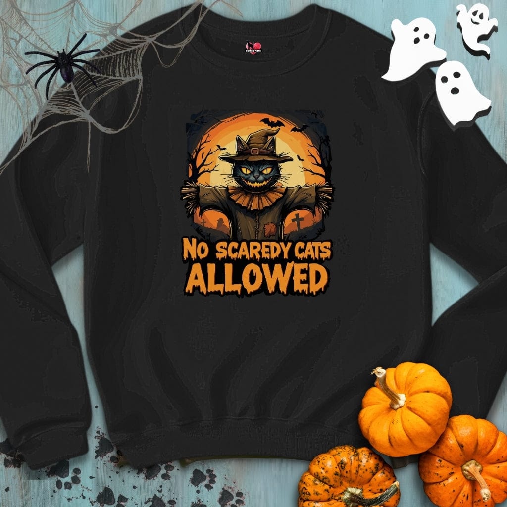 Printify Sweatshirt S / Black No-SCAREDY-CATS  🎃 Crewneck