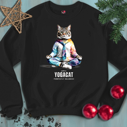 Printify Sweatshirt S / Black YOGA-CAT-COLORS-CATSONAS-NAMASTE-SHADOW_7e8d3143-4873-4acb-b952-ec43be87f40a