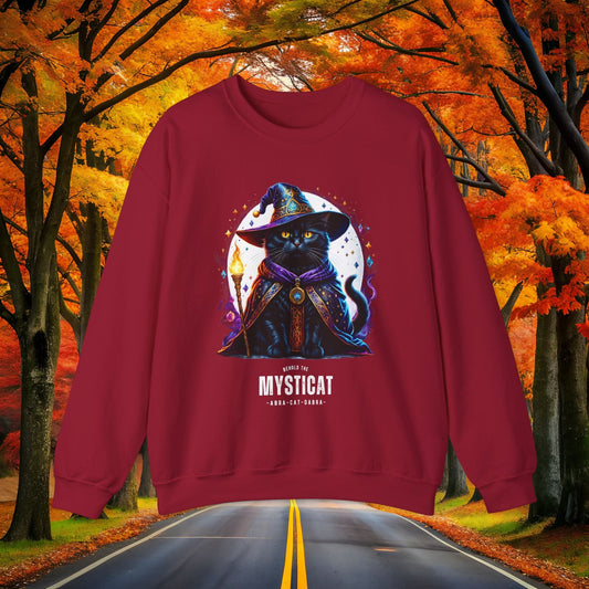 Printify Sweatshirt S / Cardinal Red MYSTIC-CAT 🪄 Vintage Crewneck