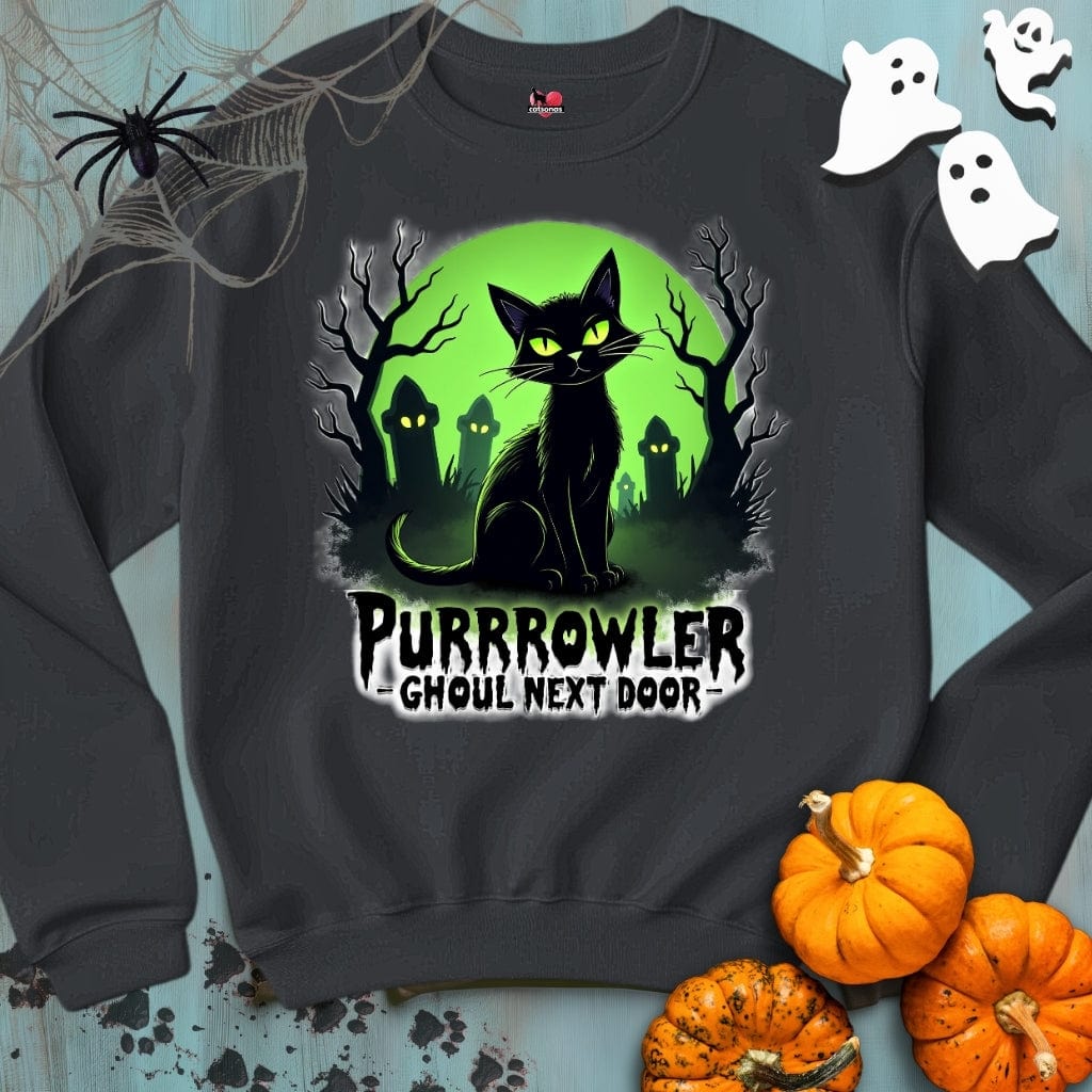 Printify Sweatshirt S / Dark Heather PURRROWLER Crewneck Sweatshirt 👻 SPOOKY Season 🎃 HALLOWEEN Collection