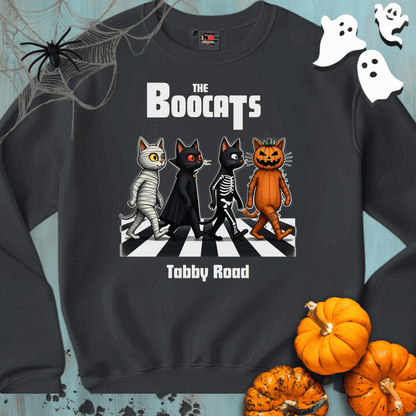 Printify Sweatshirt S / Dark Heather The BOOCATS 👻 SPOOKY 🎃 Crewneck