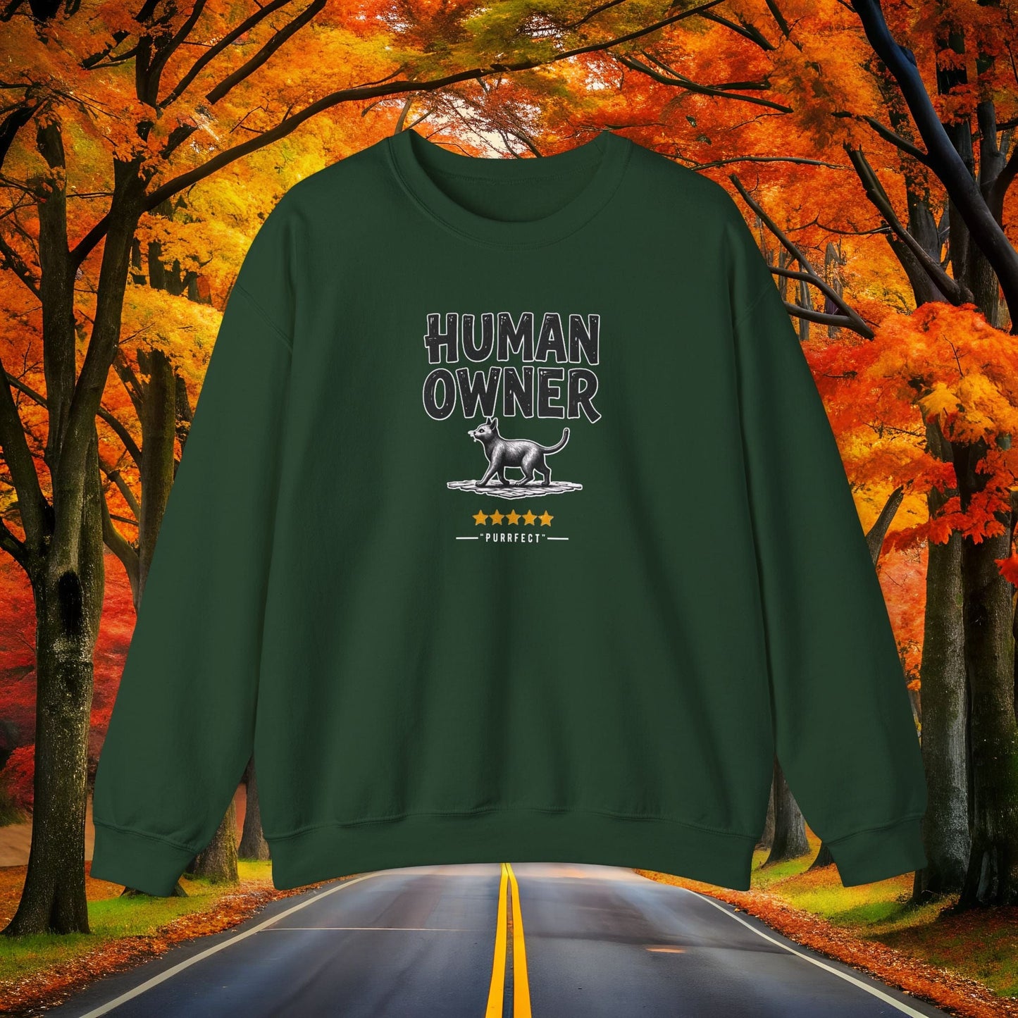 Printify Sweatshirt S / Forest Green HUMAN-OWNER 5⭐️ Review Vintage Crewneck