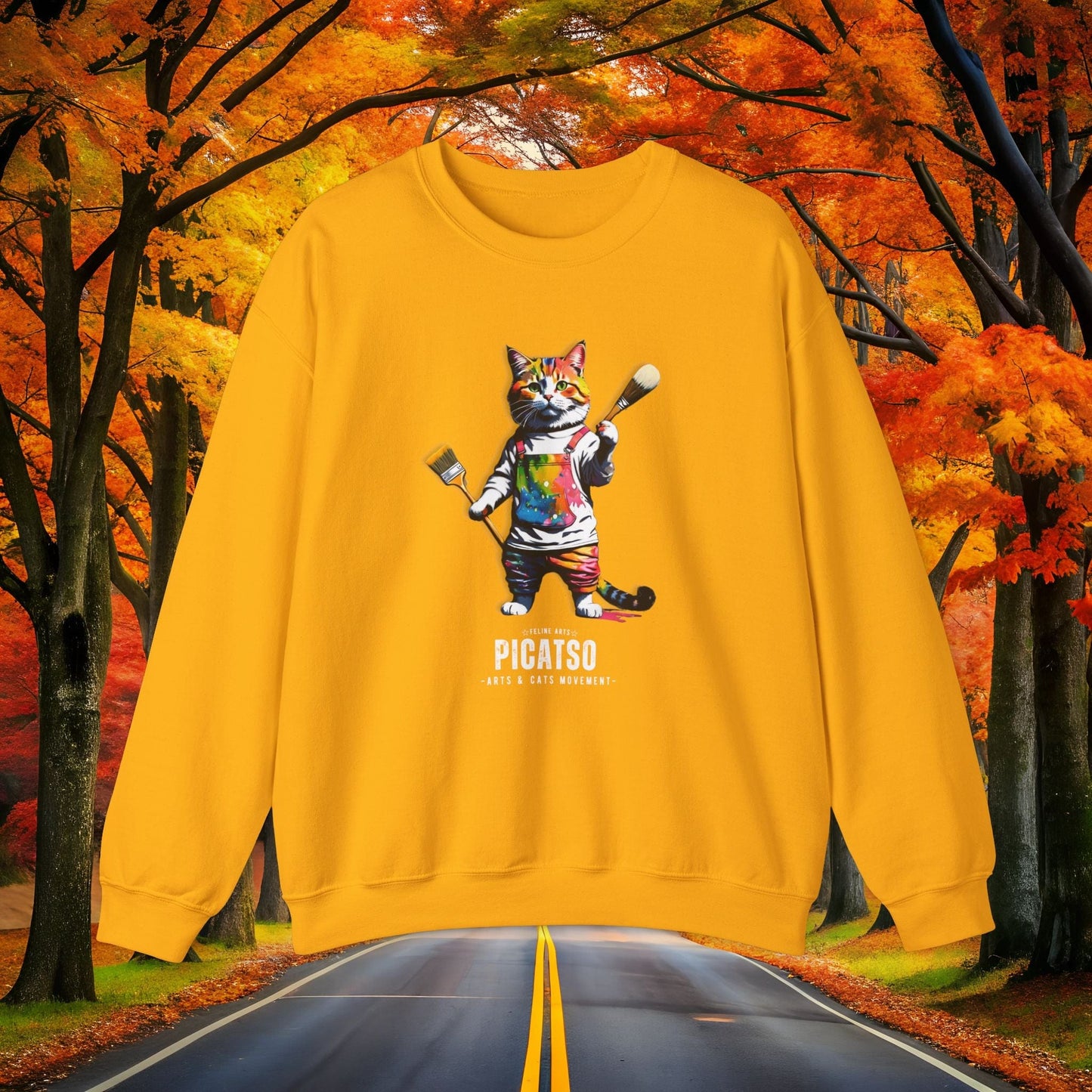 Printify Sweatshirt S / Gold PICATSO 🎨 DEEP SHADES Fall Crewneck