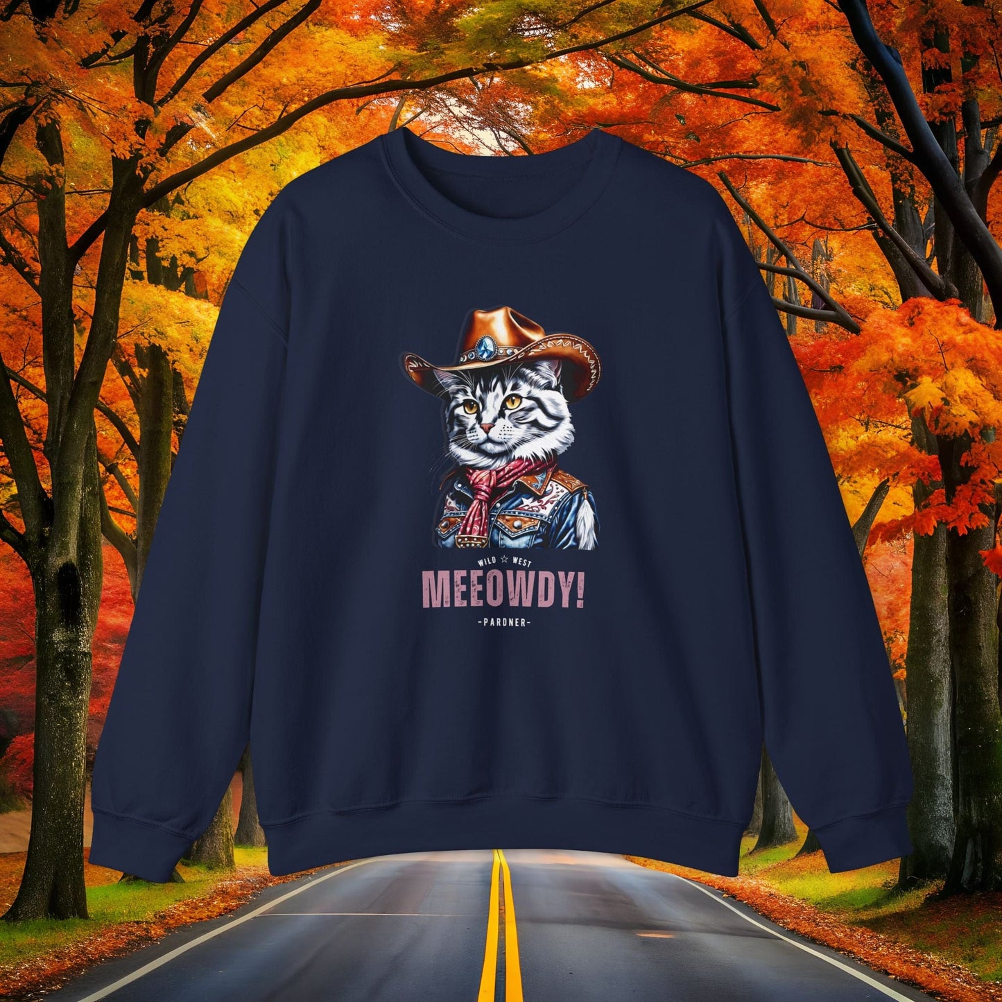 Printify Sweatshirt S / Navy MEEOWDY 🤠 WILD WEST Crewneck