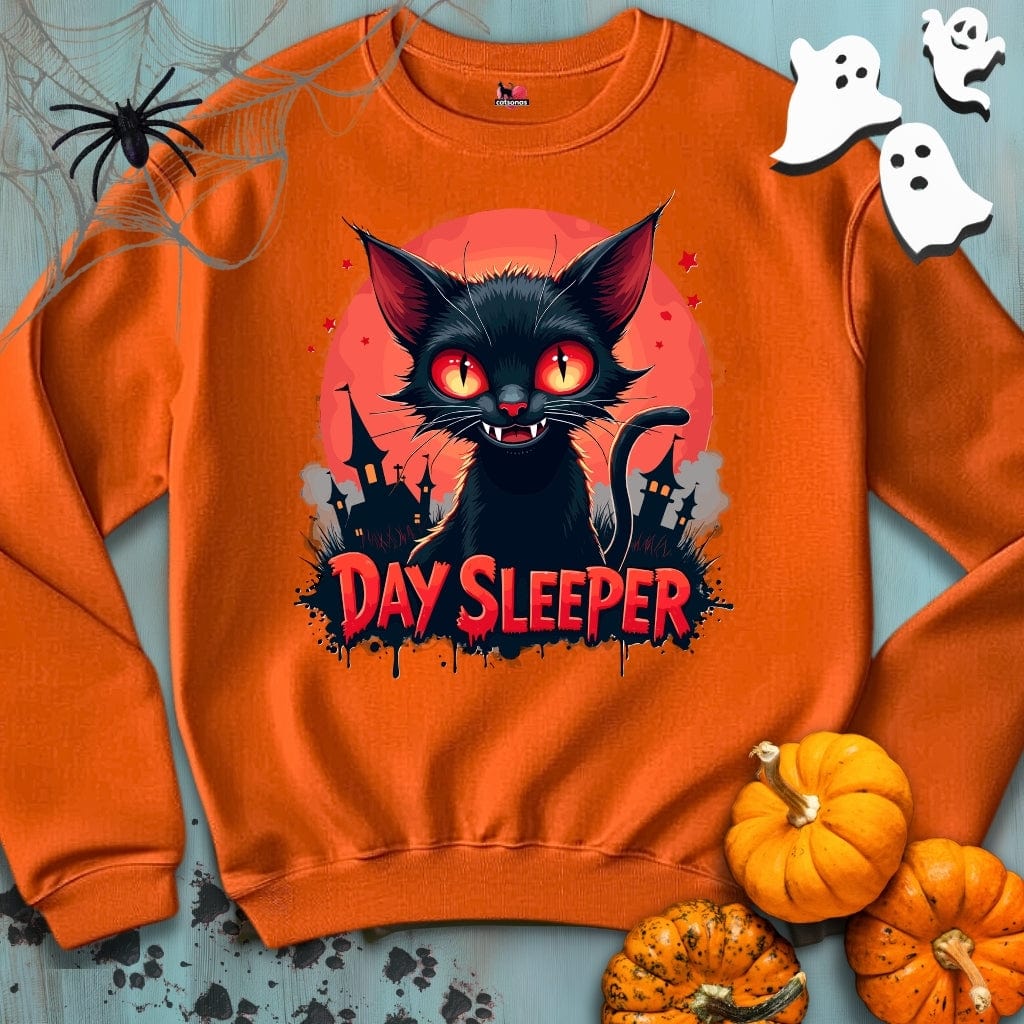 Printify Sweatshirt S / Orange DAY SLEEPER Crewneck Sweatshirt 👻 SPOOKY Season 🎃 HALLOWEEN Collection