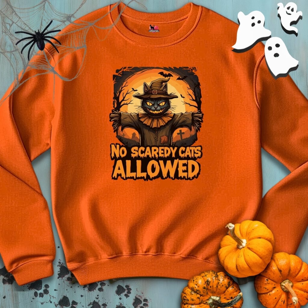 Printify Sweatshirt S / Orange No-SCAREDY-CATS  🎃 Crewneck