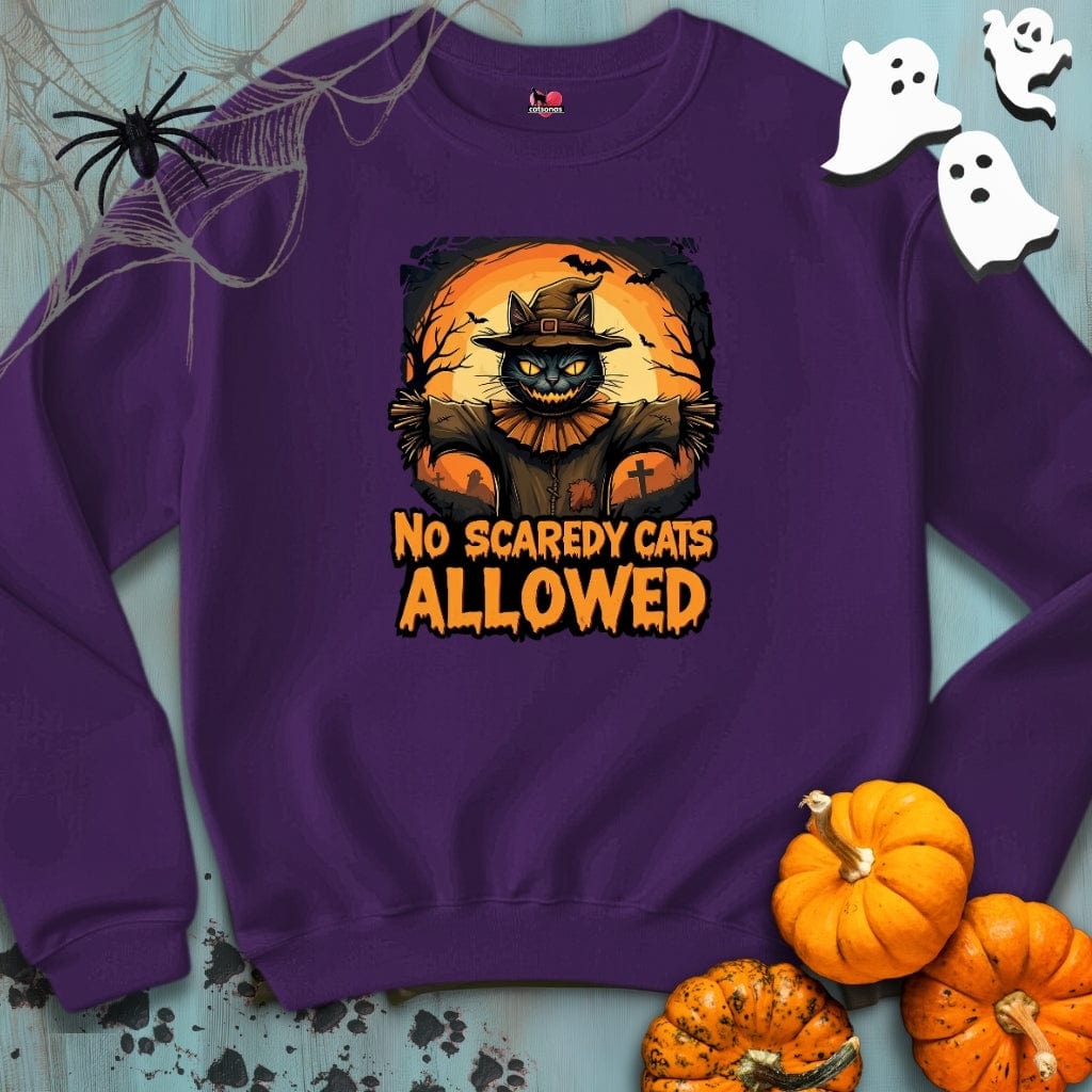 Printify Sweatshirt S / Purple No-SCAREDY-CATS  🎃 Crewneck