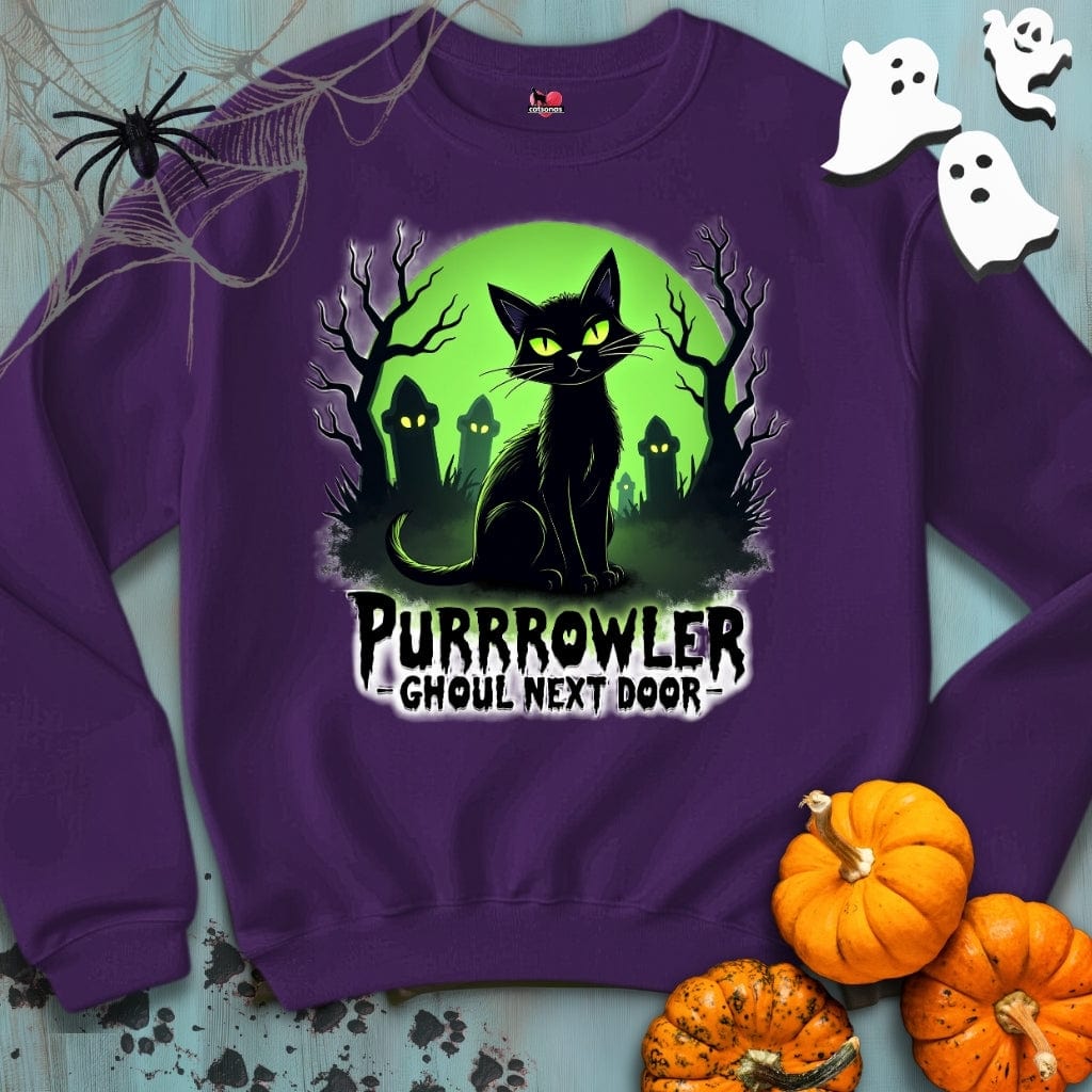 Printify Sweatshirt S / Purple PURRROWLER Crewneck Sweatshirt 👻 SPOOKY Season 🎃 HALLOWEEN Collection