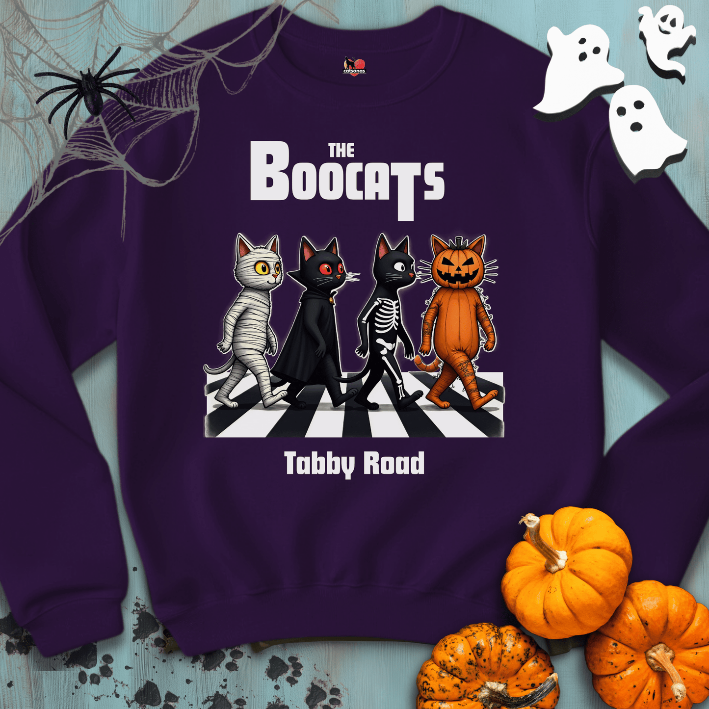 Printify Sweatshirt S / Purple The BOOCATS 👻 SPOOKY 🎃 Crewneck