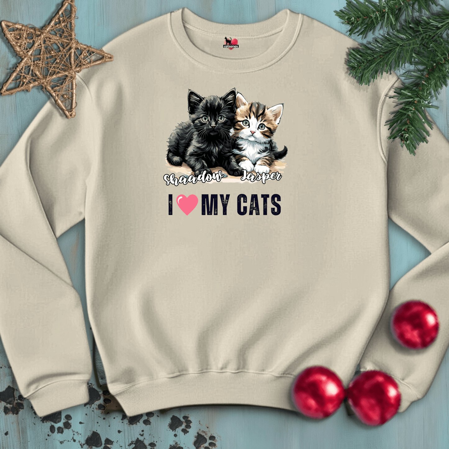 Printify Sweatshirt S / Sand I-LOVE-MY-CATS-WHITE-CUSTOM_5d45687b-4cab-4e82-a66d-2f18265d3d10