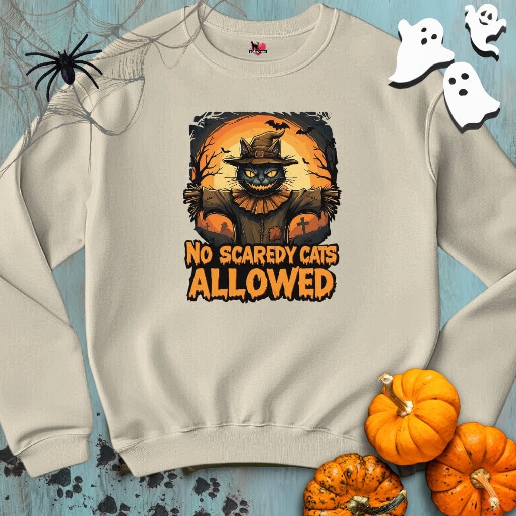 Printify Sweatshirt S / Sand No-SCAREDY-CATS  🎃 Crewneck