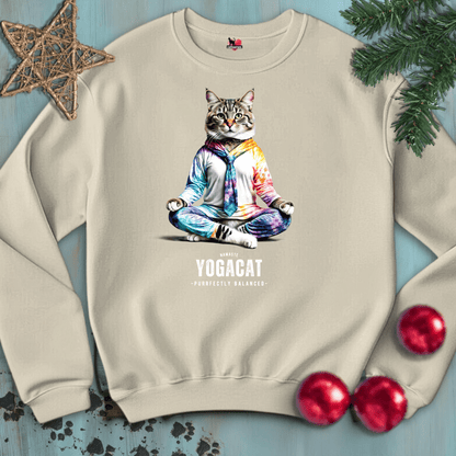 Printify Sweatshirt S / Sand YOGA-CAT-COLORS-CATSONAS-NAMASTE-SHADOW_7e8d3143-4873-4acb-b952-ec43be87f40a