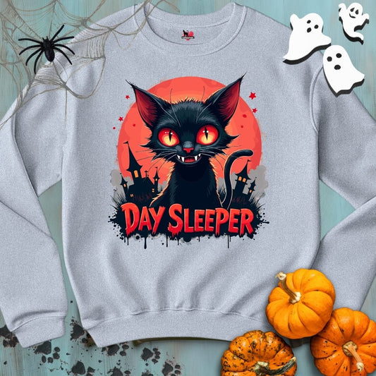 Printify Sweatshirt S / Sport Grey DAY SLEEPER Crewneck Sweatshirt 👻 SPOOKY Season 🎃 HALLOWEEN Collection